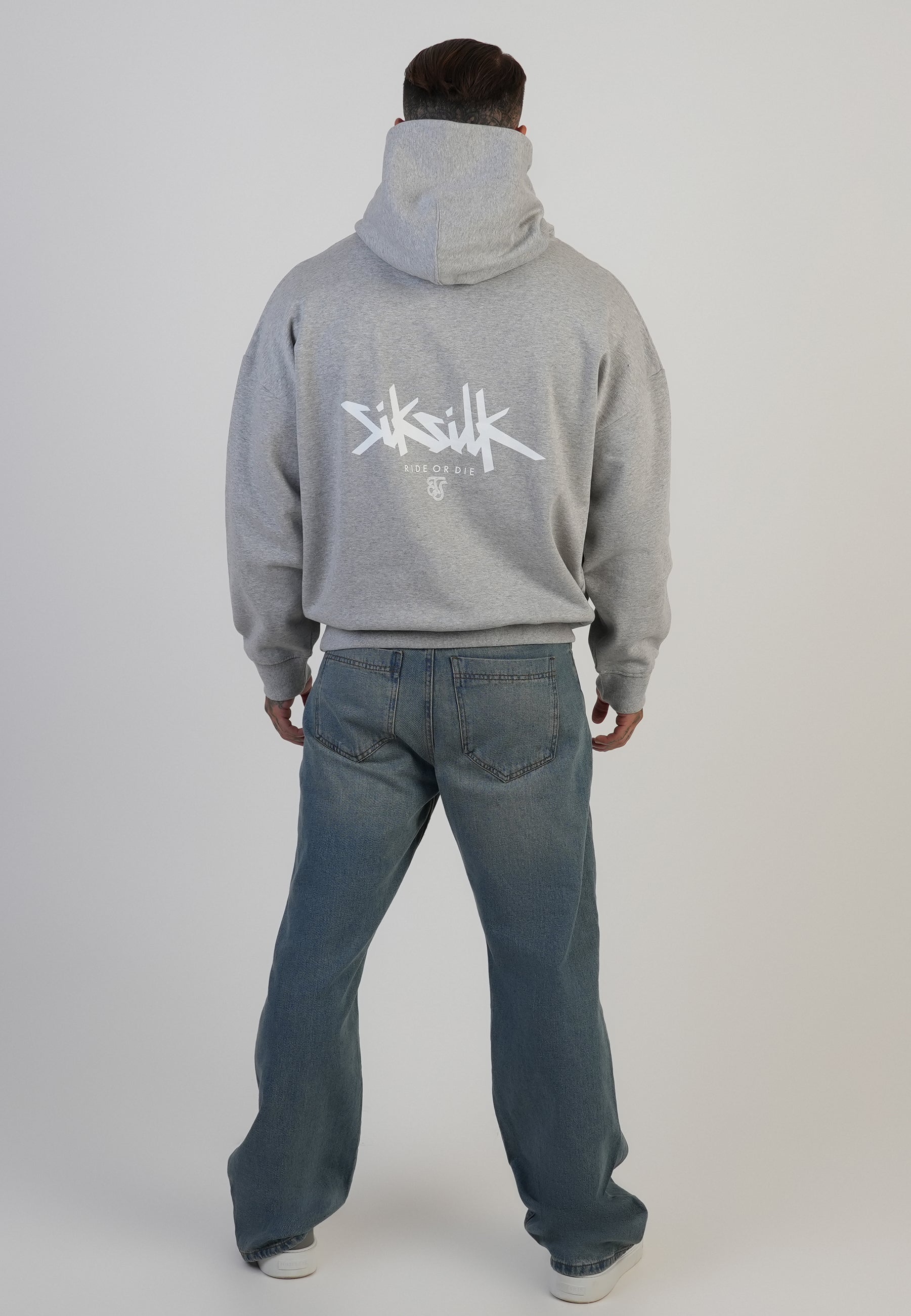Graphic Hoodie in Grey Marl Kapuzenpullover SikSilk