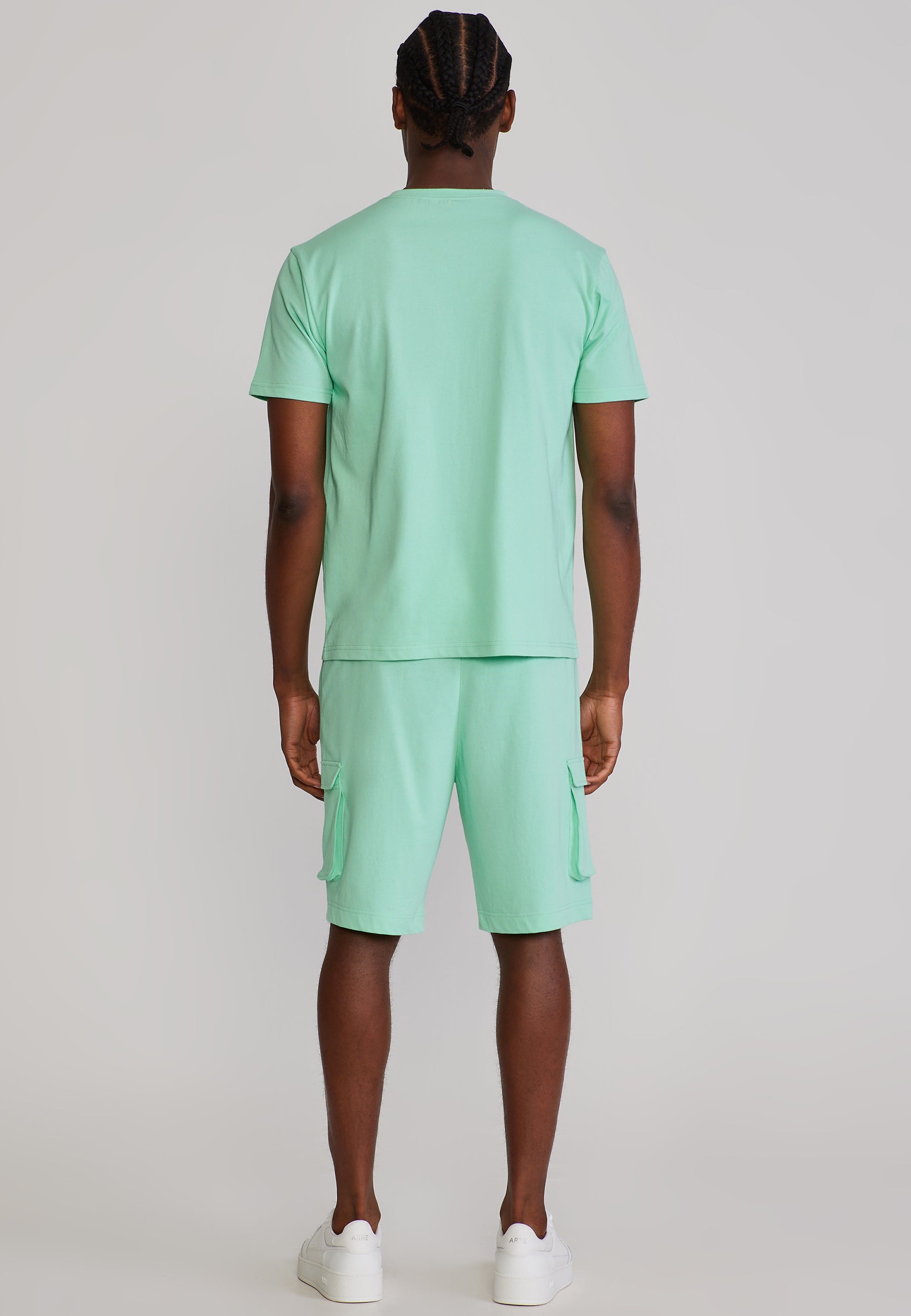 T-Shirt and Shorts Set in Green Sets SikSilk