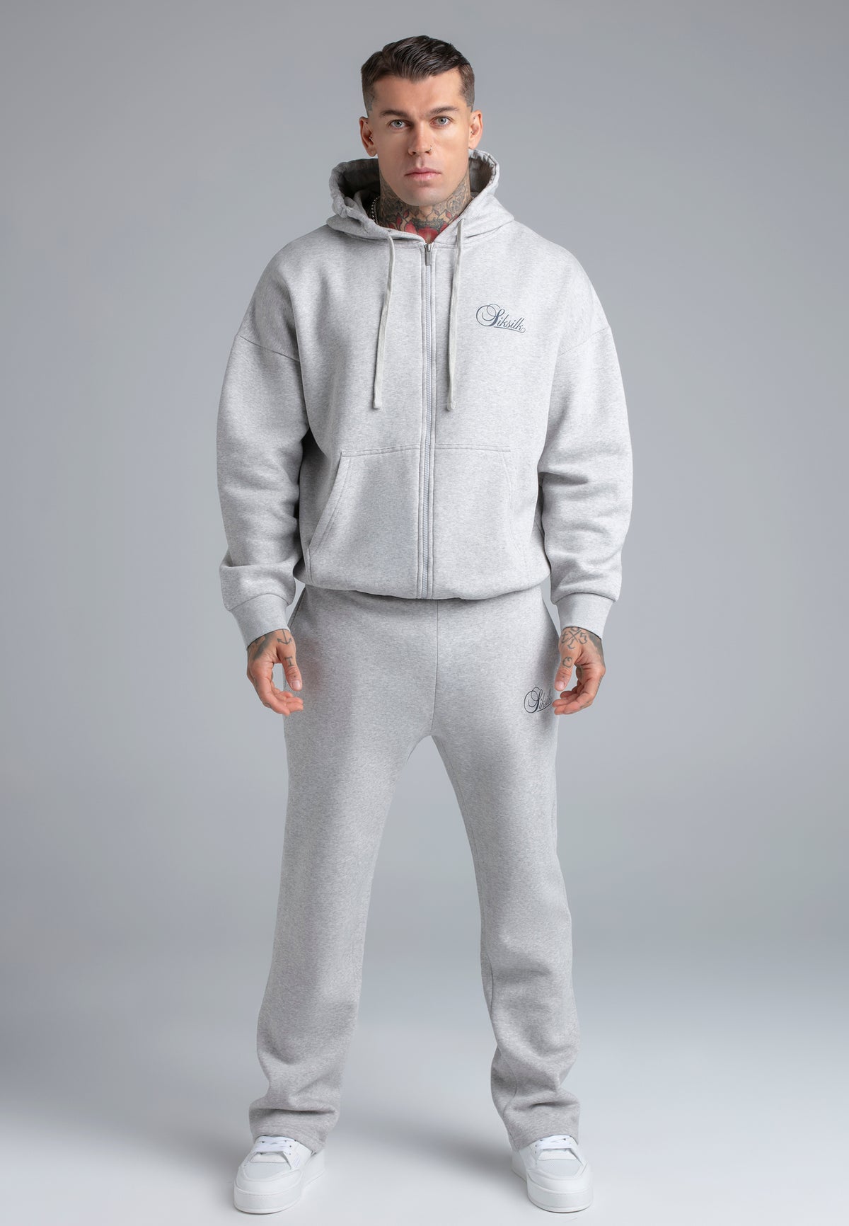 Kleidungsset Hoodie and Joggers in Grey Marl Sets SikSilk