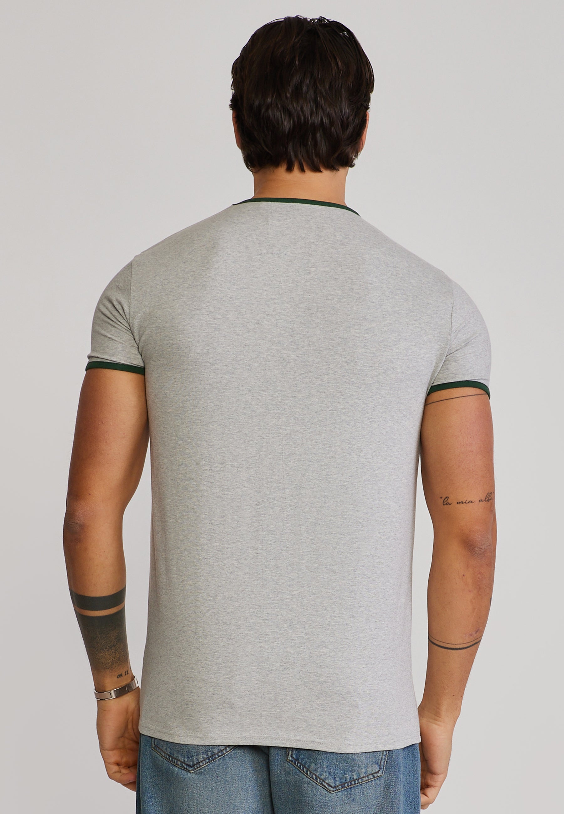 Ringer T-Shirt in Grey Marl T-Shirts SikSilk