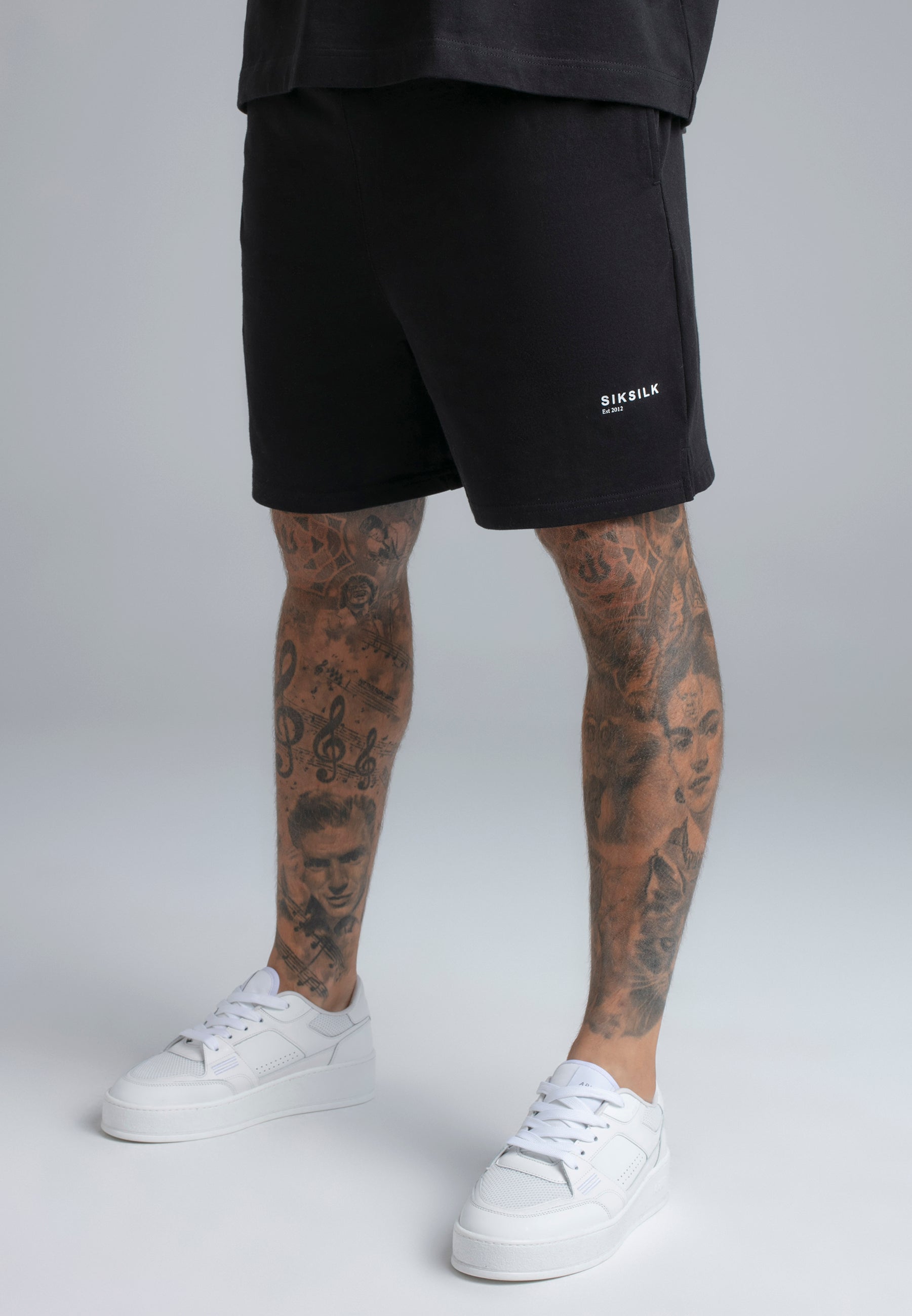 T-Shirt and Shorts Set in Black Sets SikSilk