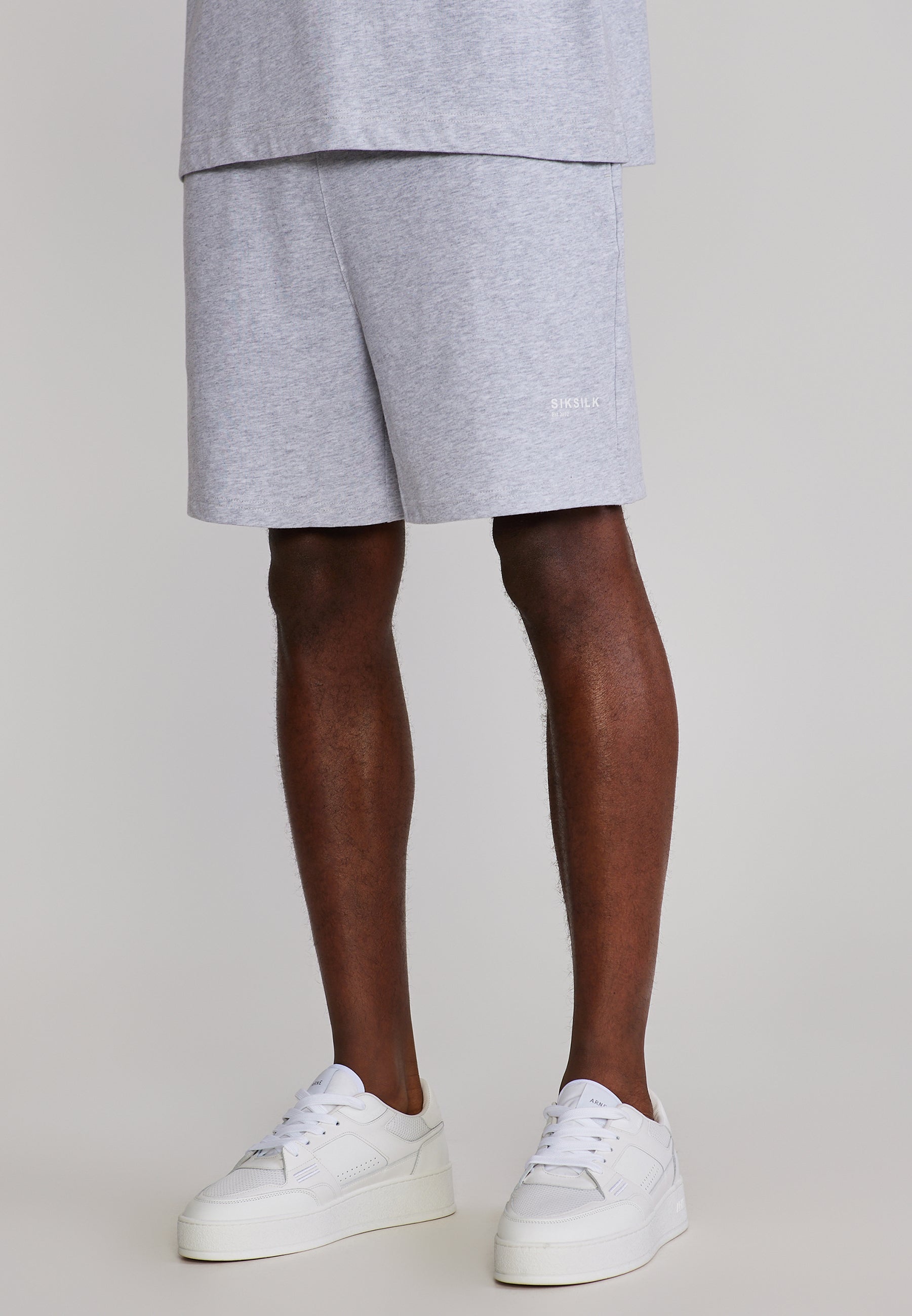 T-Shirt and Shorts Set in Grey Marl Sets SikSilk