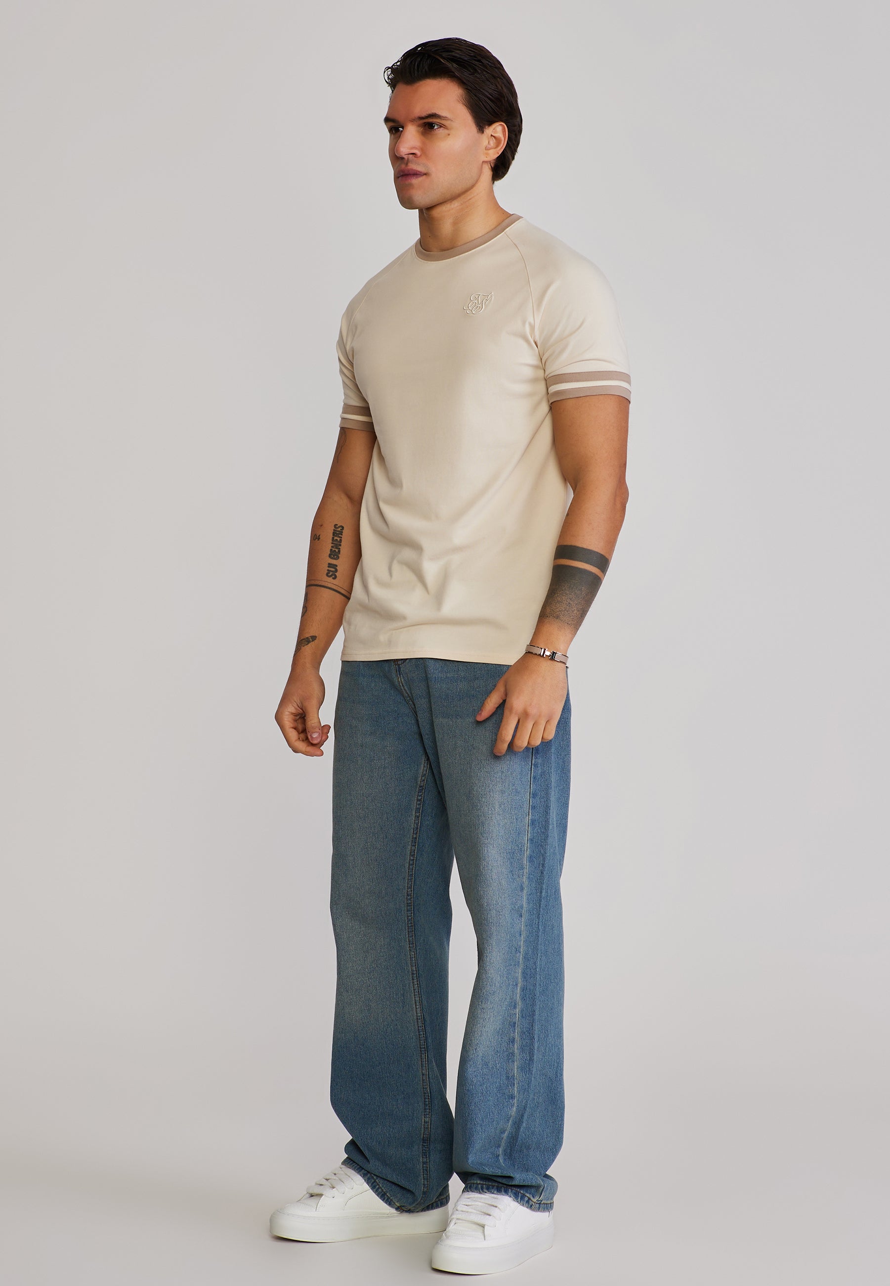 Tournament T-Shirt in Ecru-Brown T-Shirts SikSilk