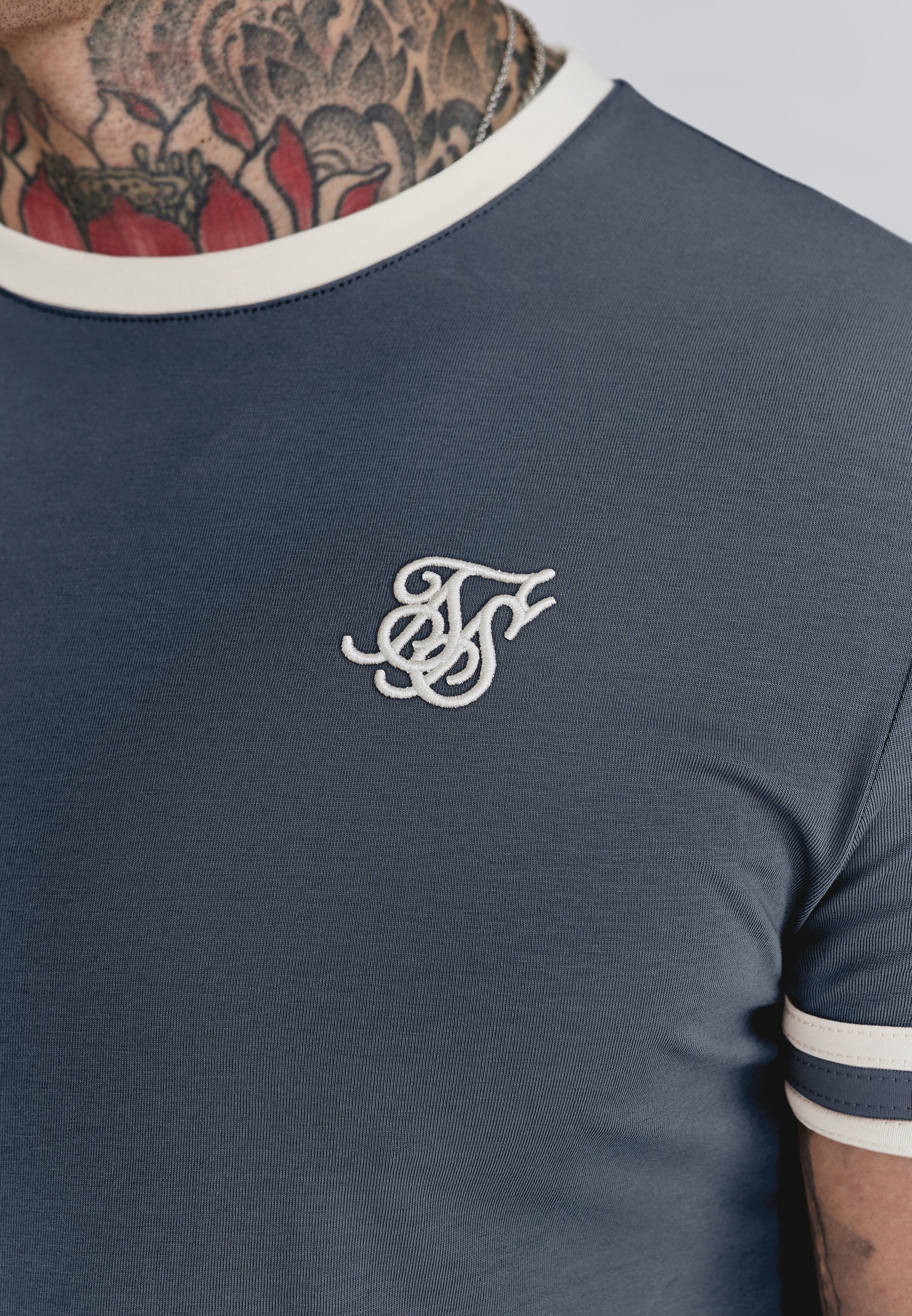 Tournament T-Shirt in Grey-Ecru T-Shirts SikSilk