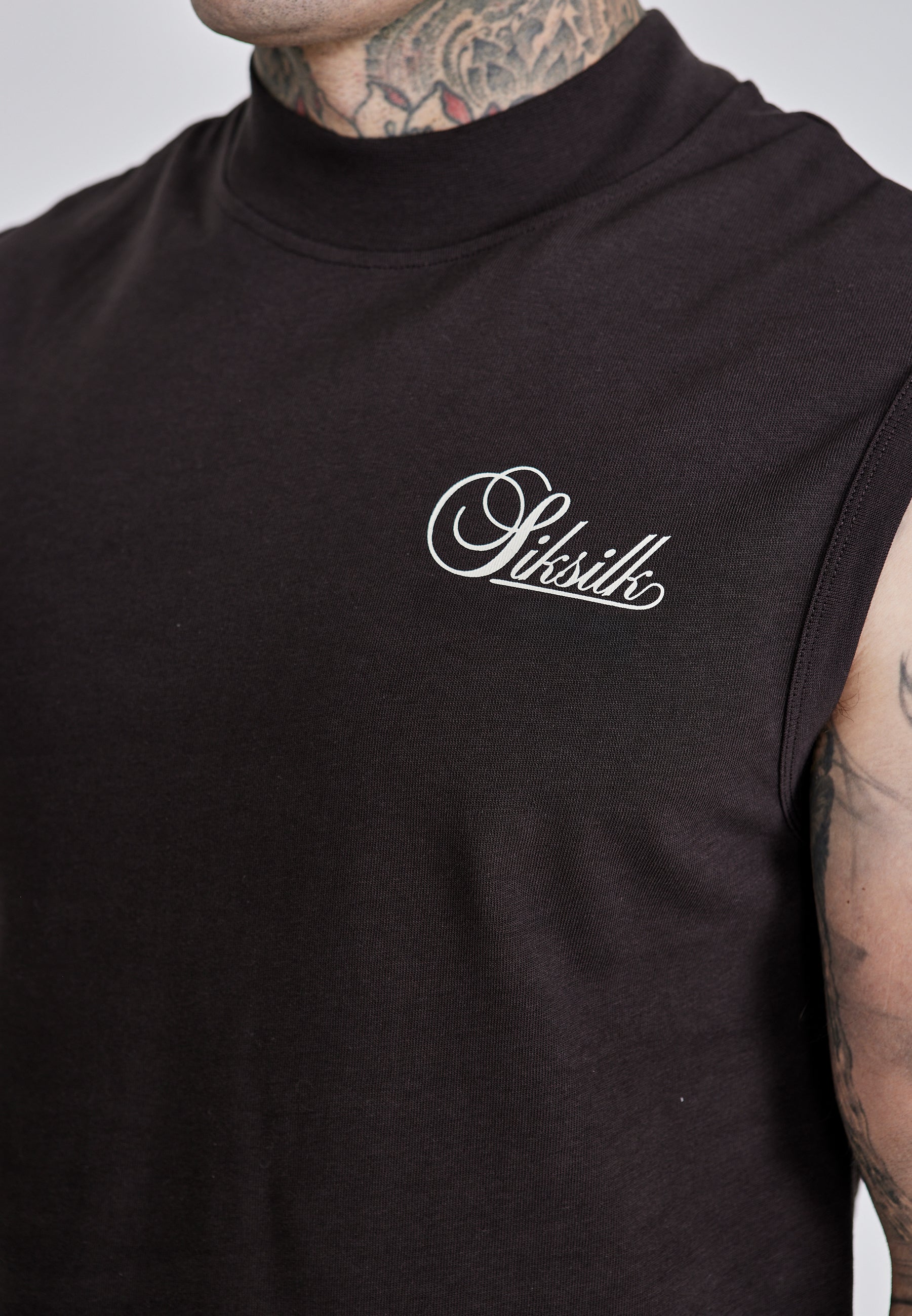 Sleeveless T-Shirt in Black T-Shirts SikSilk
