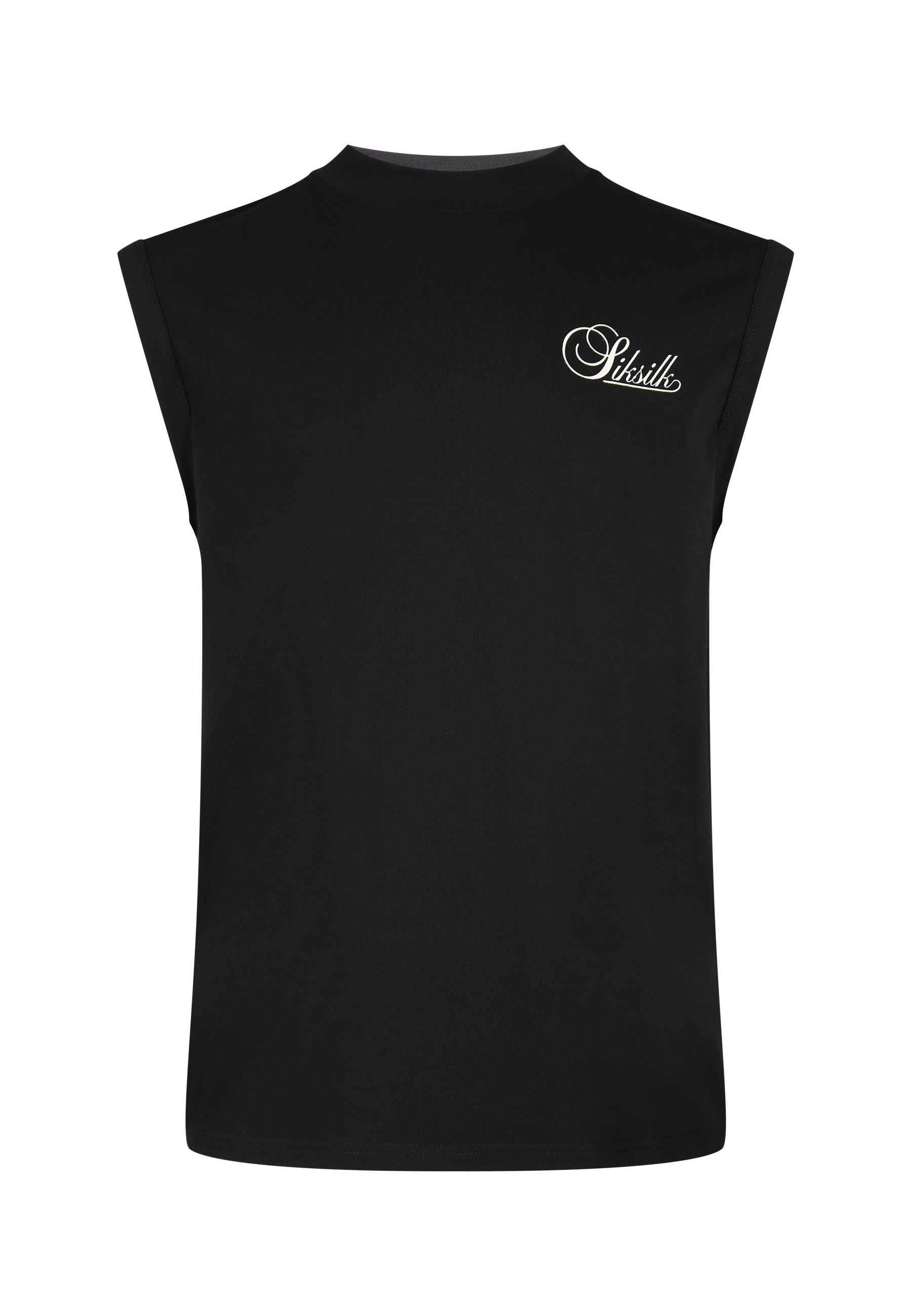Sleeveless T-Shirt in Black T-Shirts SikSilk