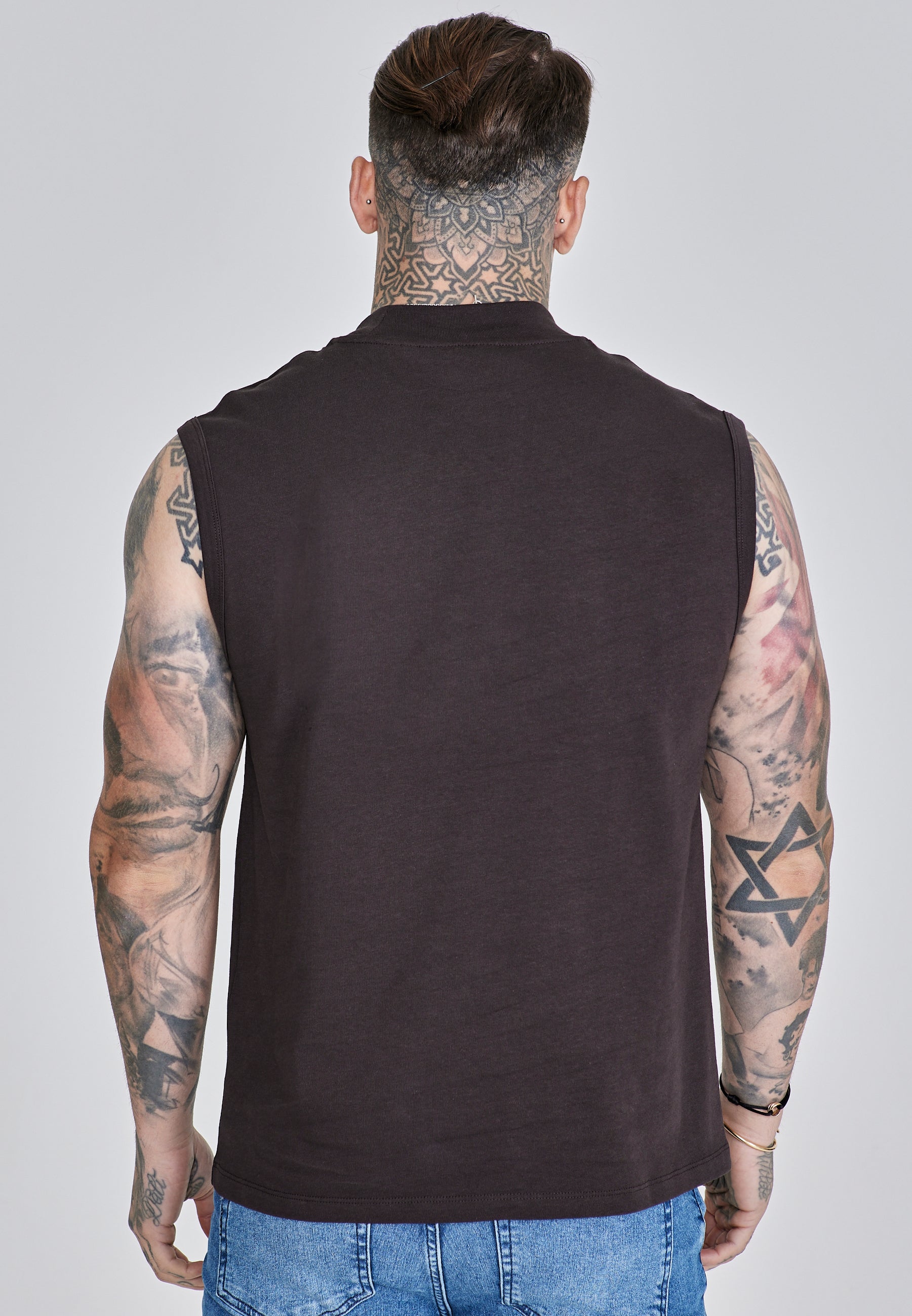 Sleeveless T-Shirt in Black T-Shirts SikSilk
