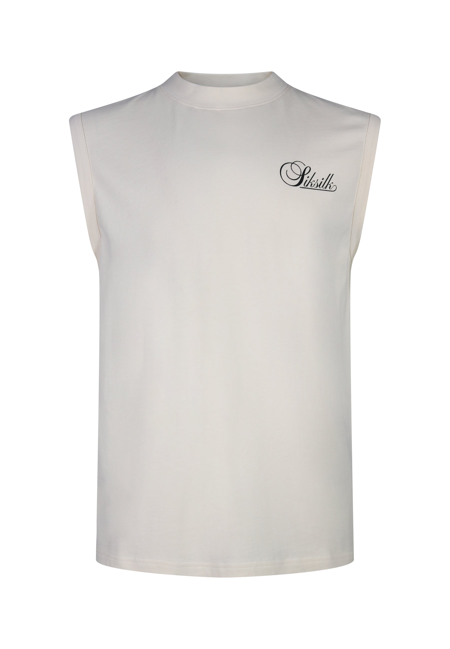 Sleeveless T-Shirt in Ecru T-Shirts SikSilk