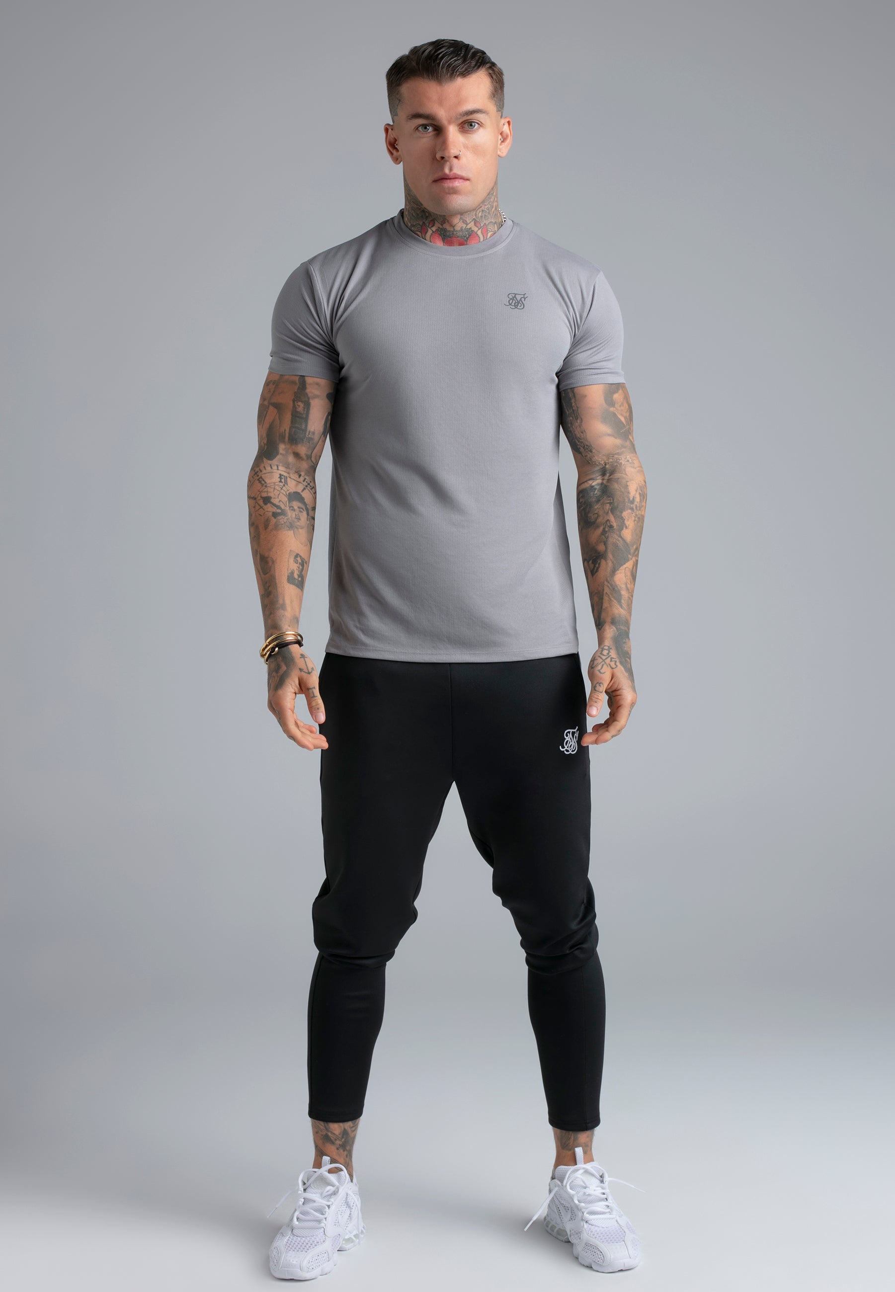 Muscle Fit T-Shirt in Grey T-Shirts SikSilk