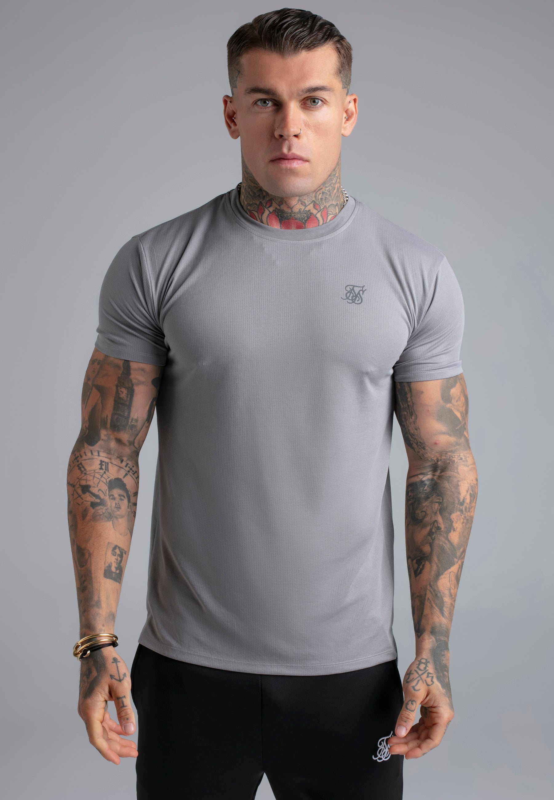 Muscle Fit T-Shirt in Grey T-Shirts SikSilk