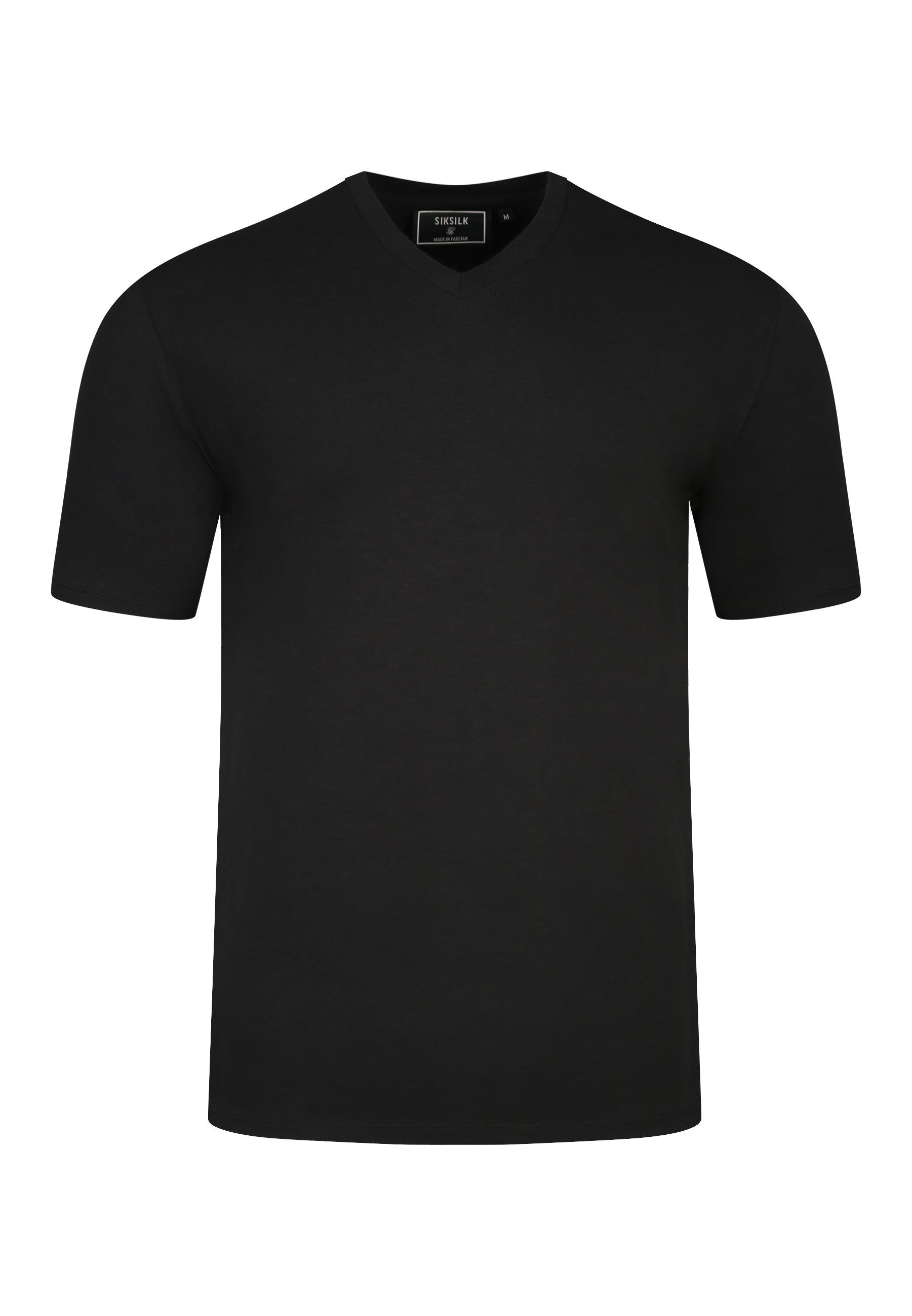 V-Neck T-Shirt in Black T-Shirts SikSilk