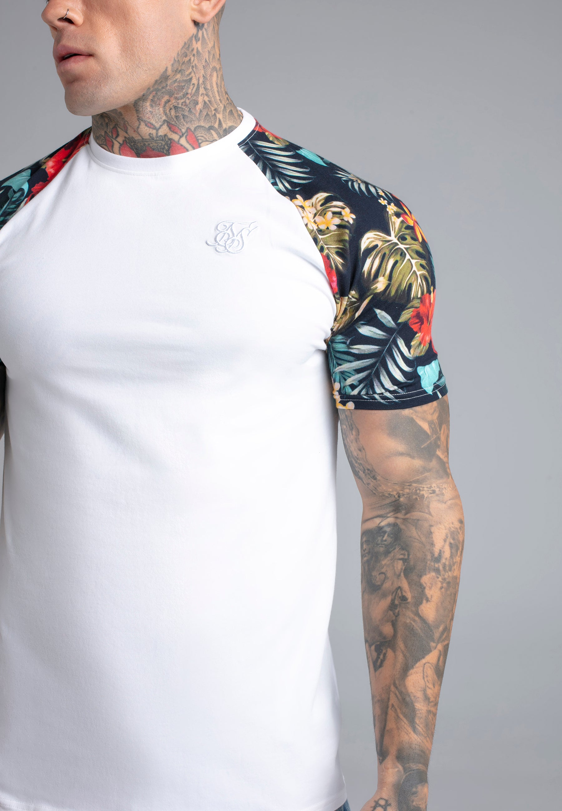 Raglan T-Shirt in White T-Shirts SikSilk