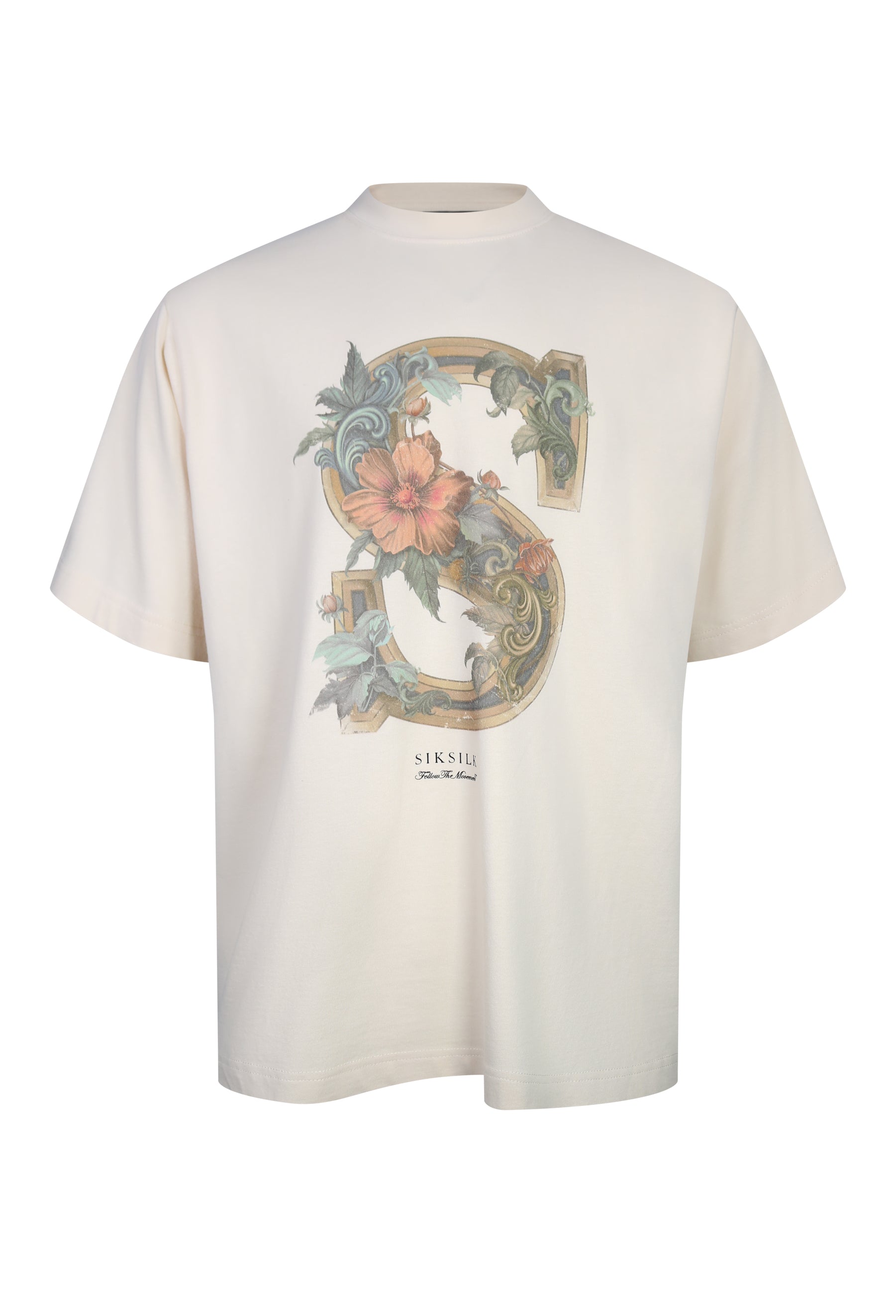 Graphic T-Shirt in Ecru T-Shirts SikSilk