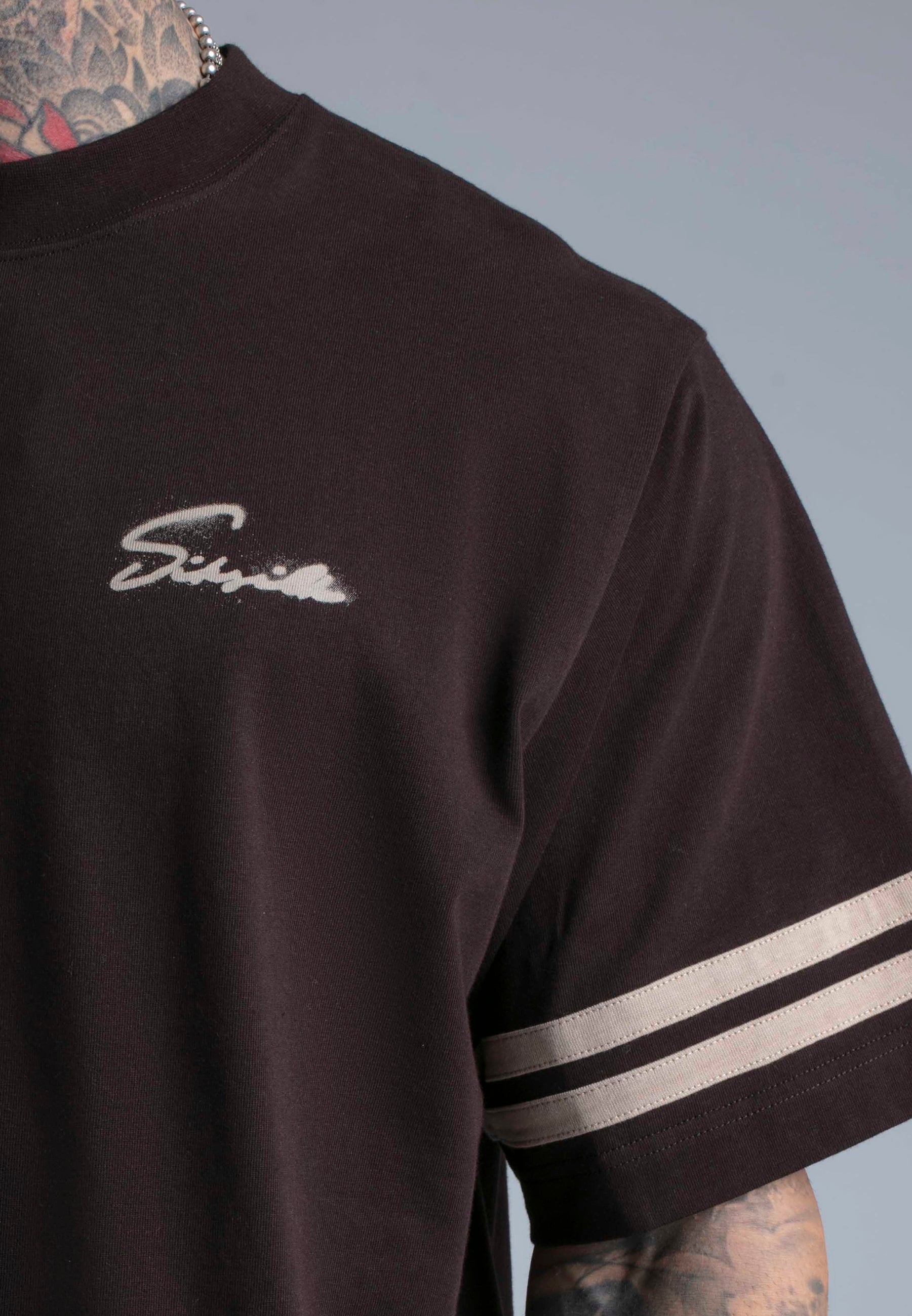 Script T-Shirt in Brown T-Shirts SikSilk