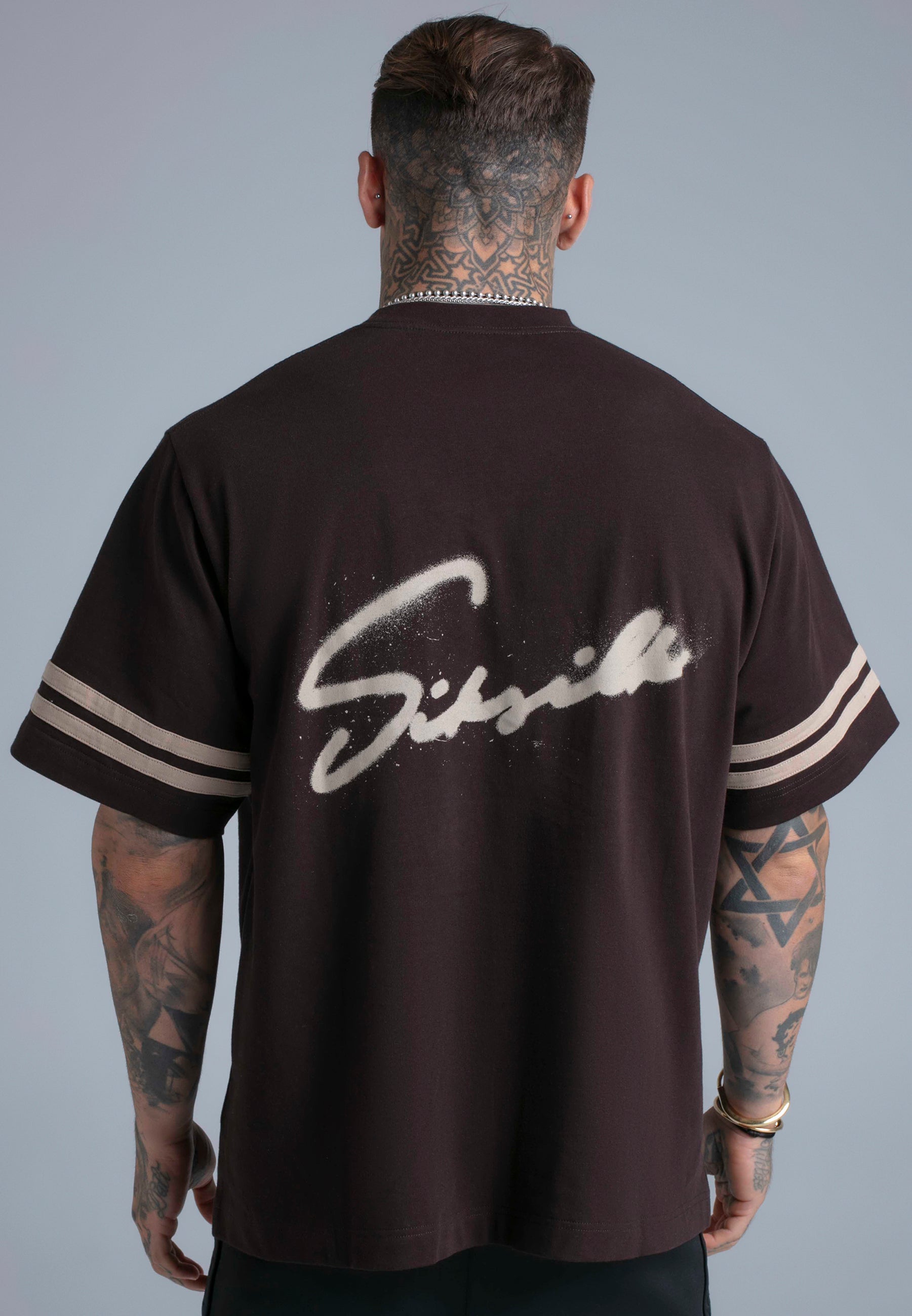 Script T-Shirt in Brown T-Shirts SikSilk