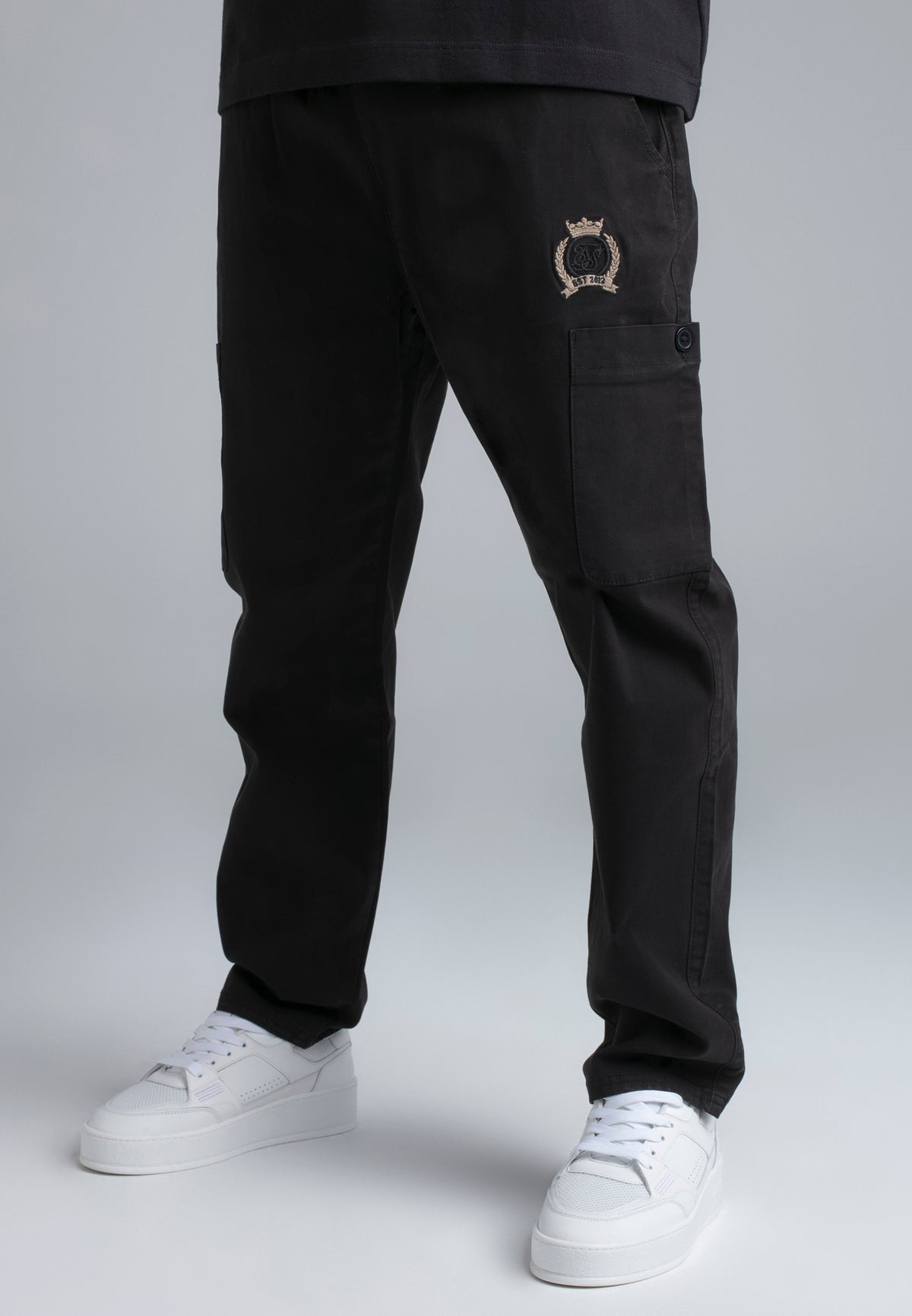 Cargohose Loose Fit in Black Hosen SikSilk