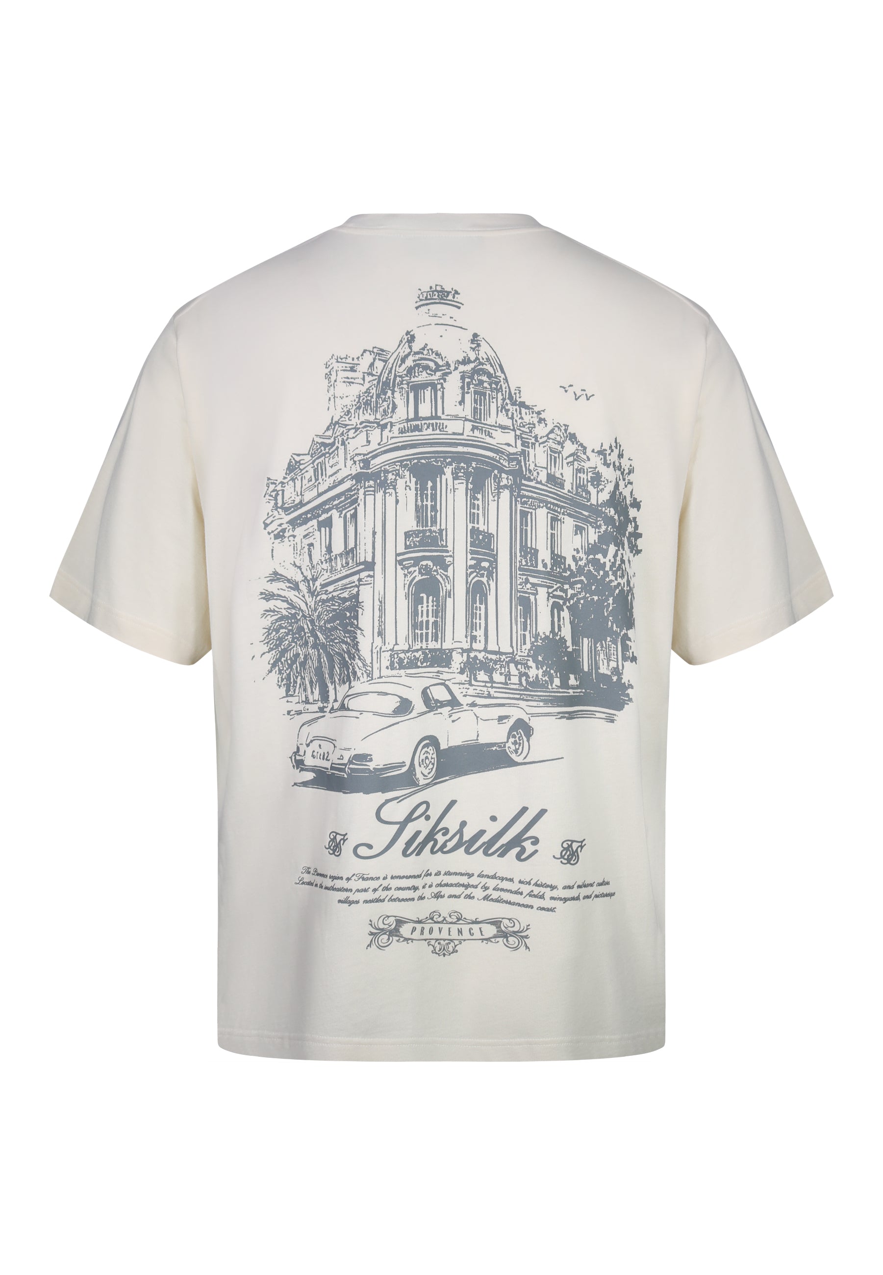 Graphic T-Shirt in Ecru T-Shirts SikSilk