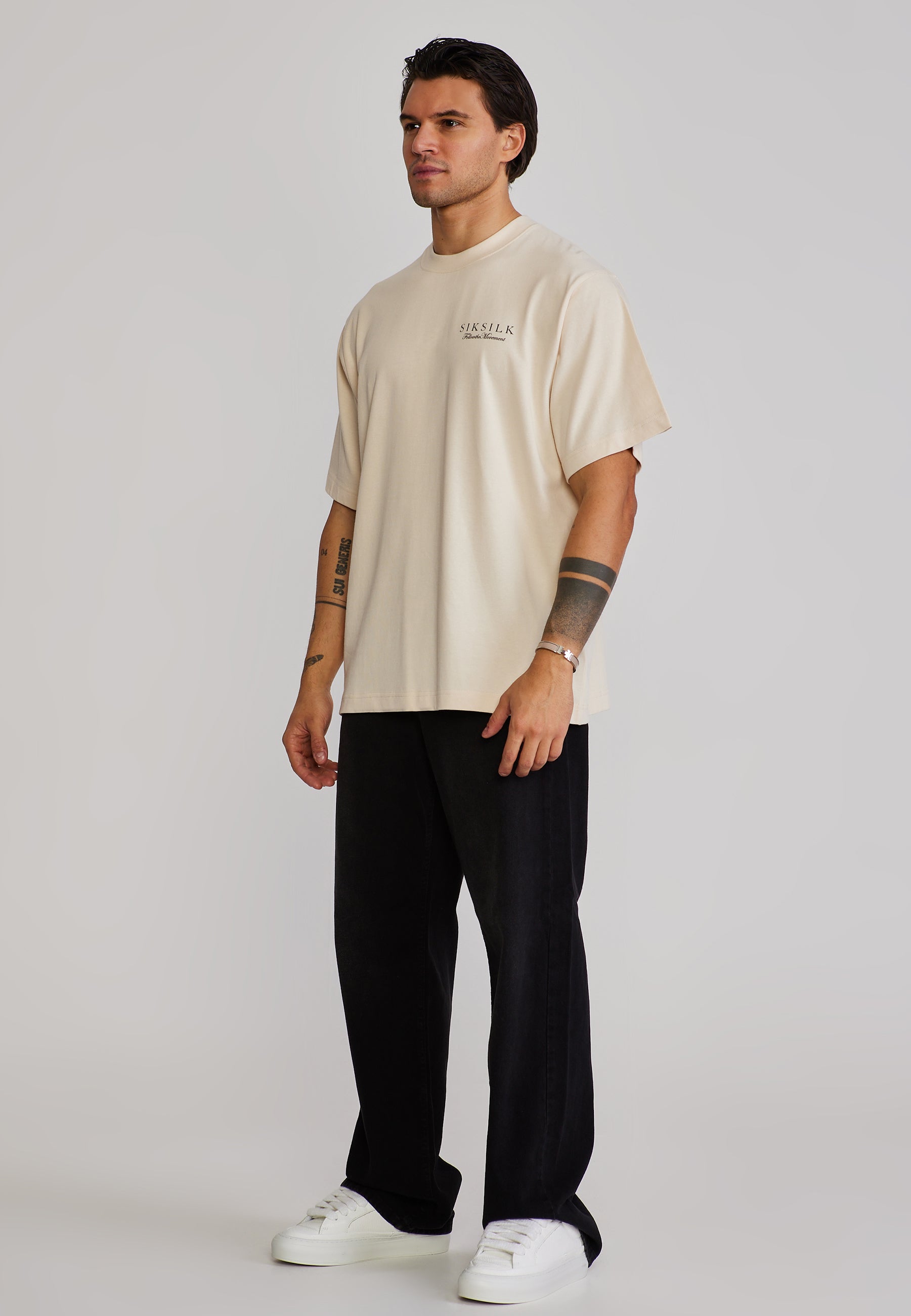 Graphic T-Shirt in Ecru T-Shirts SikSilk