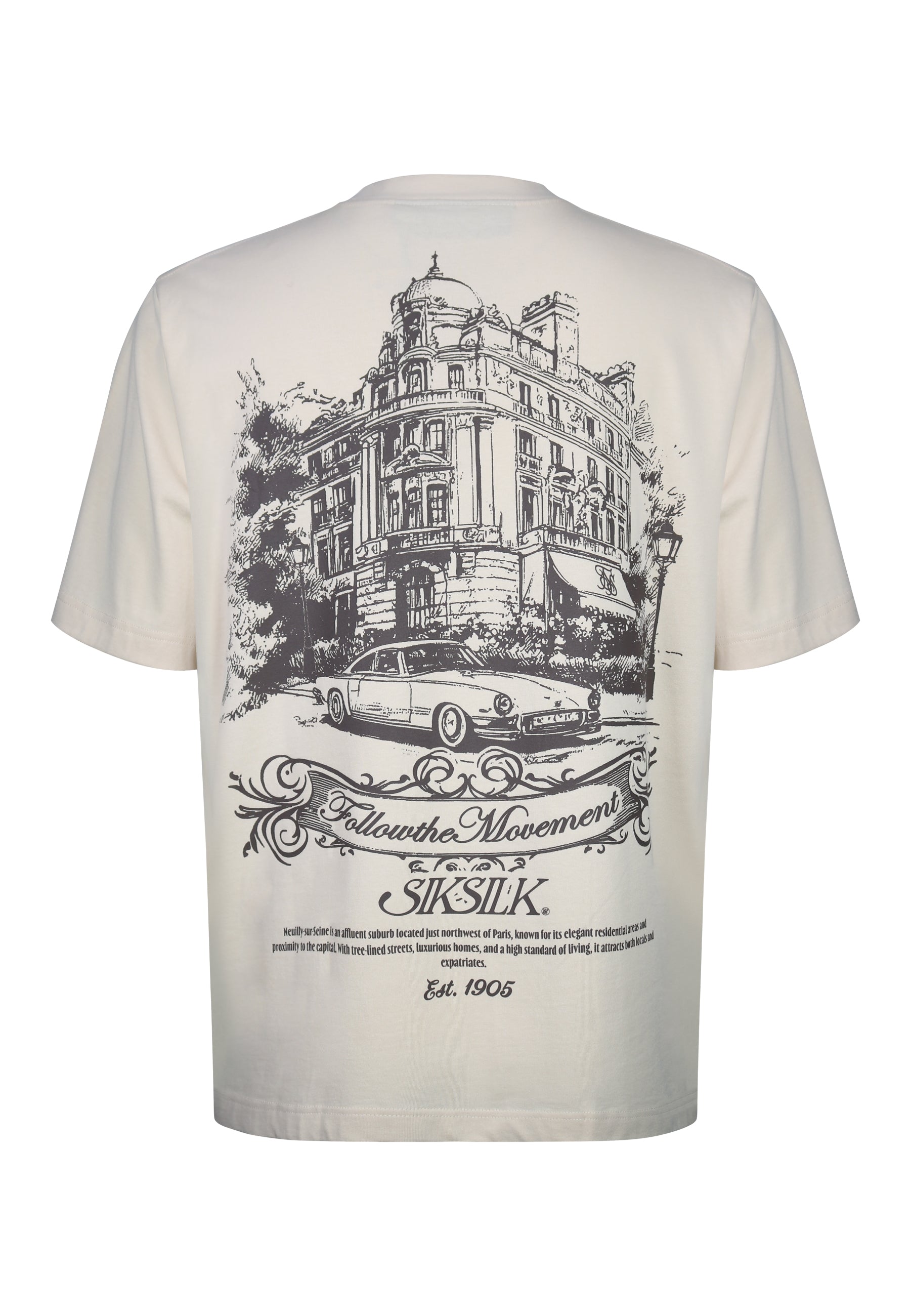 Graphic T-Shirt in Ecru T-Shirts SikSilk