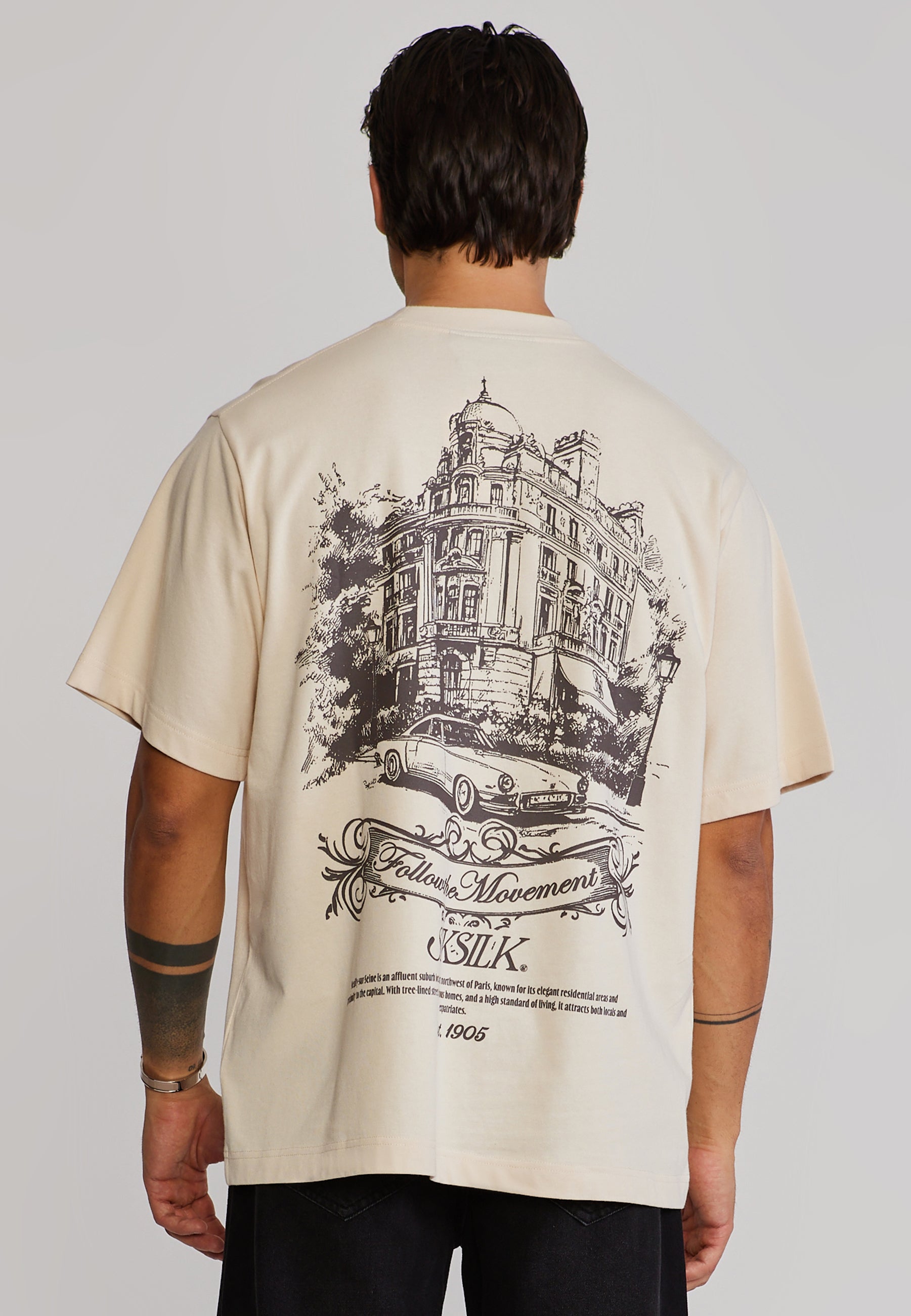 Graphic T-Shirt in Ecru T-Shirts SikSilk
