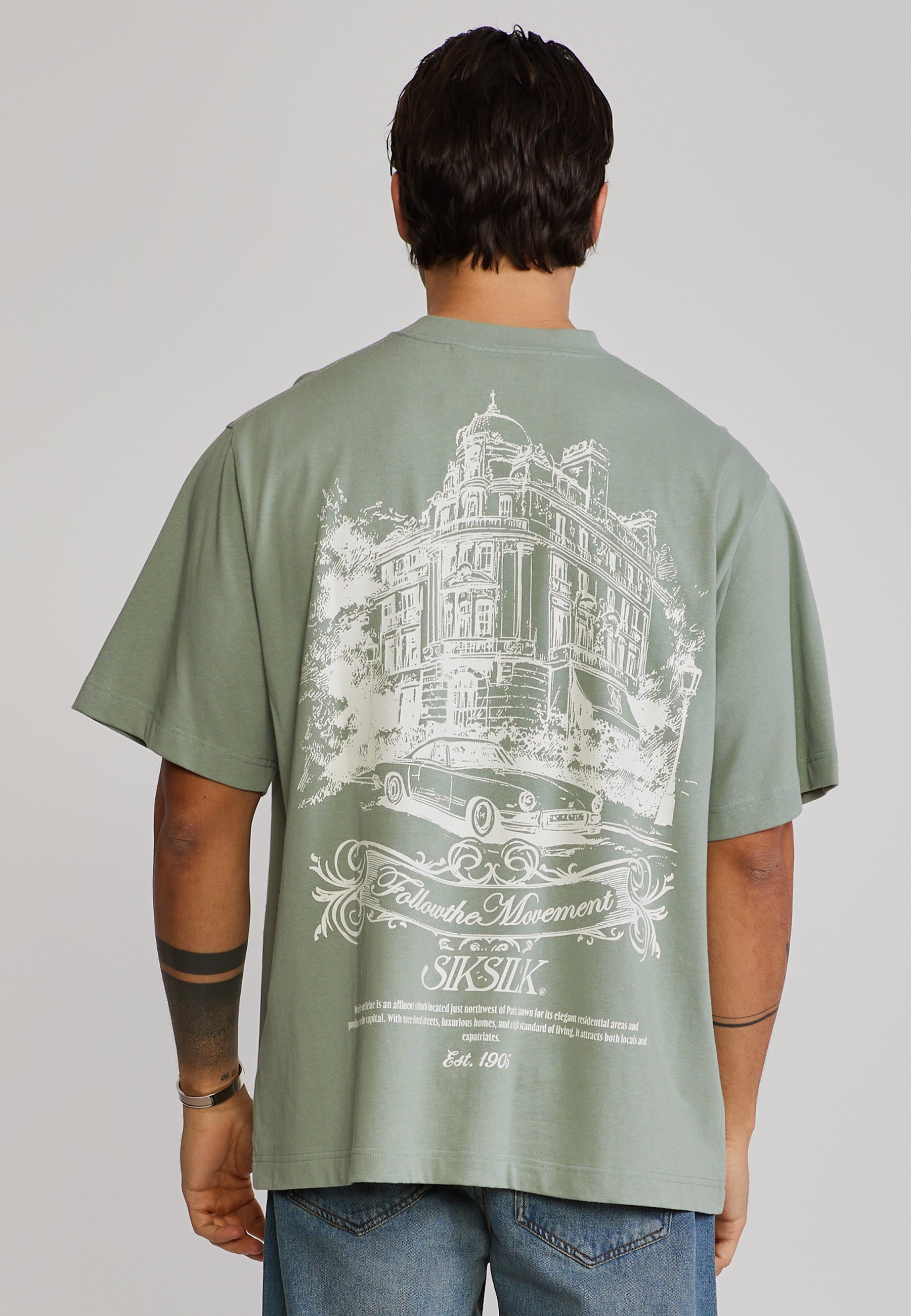 Graphic T-Shirt in Green T-Shirts SikSilk
