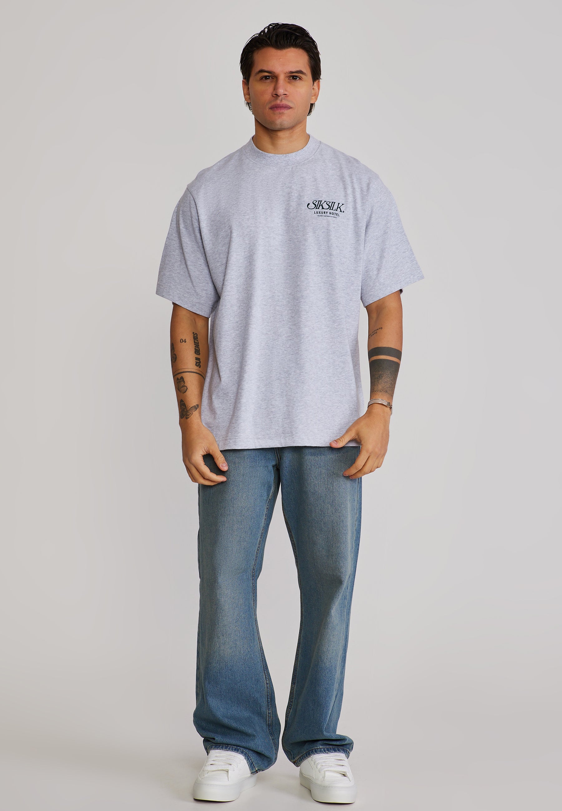 Graphic T-Shirt in Grey Marl T-Shirts SikSilk
