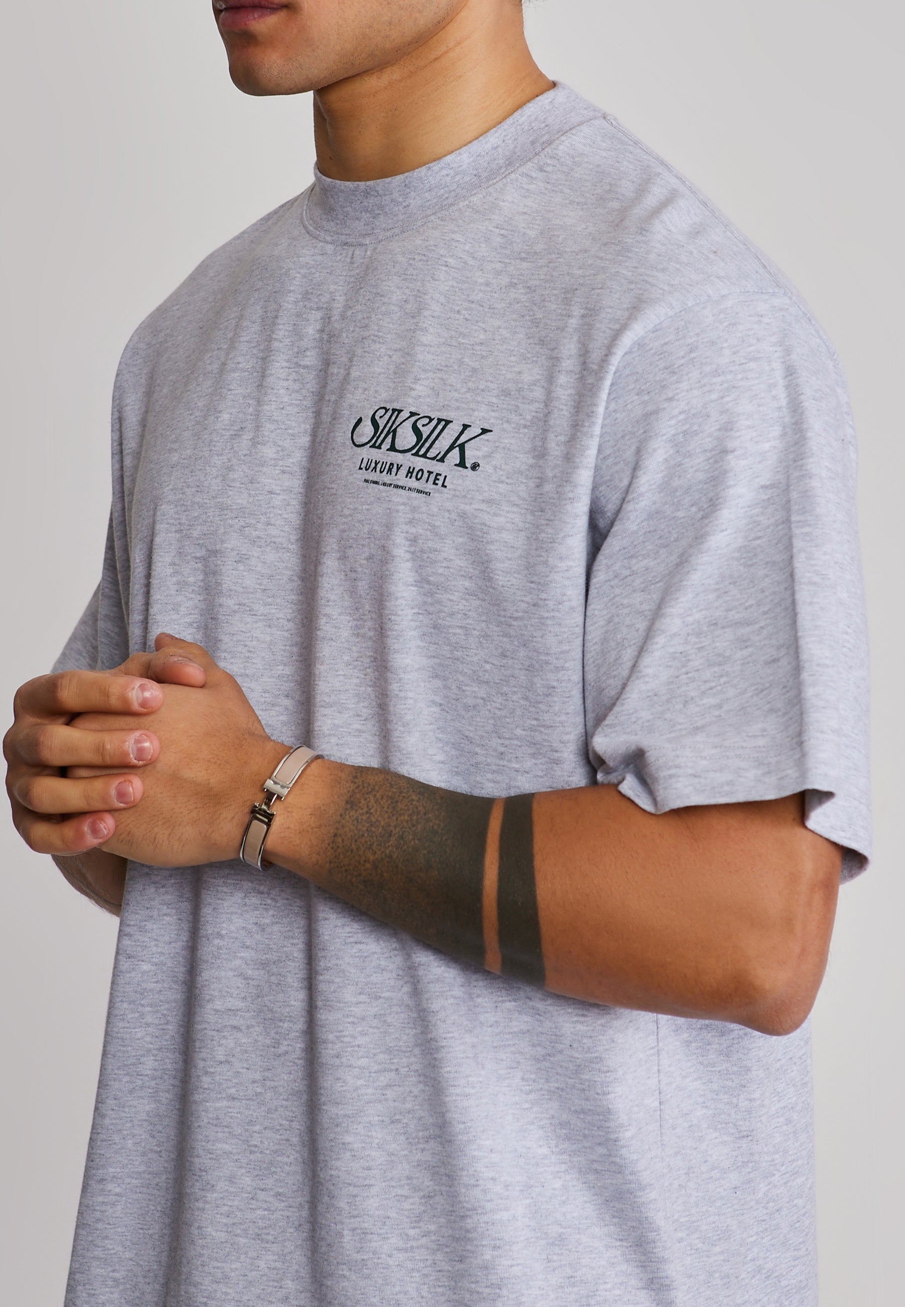 Graphic T-Shirt in Grey Marl T-Shirts SikSilk