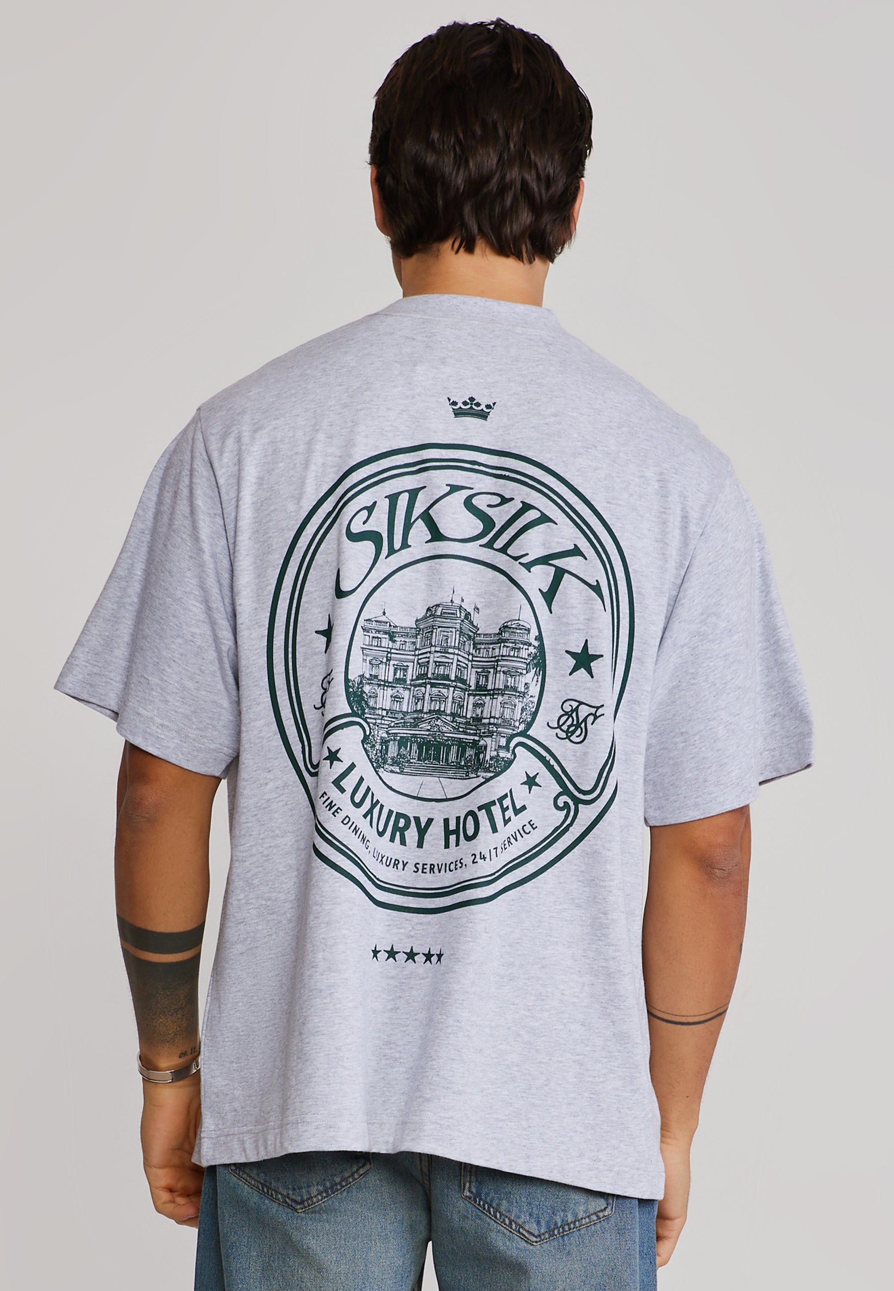 Graphic T-Shirt in Grey Marl T-Shirts SikSilk
