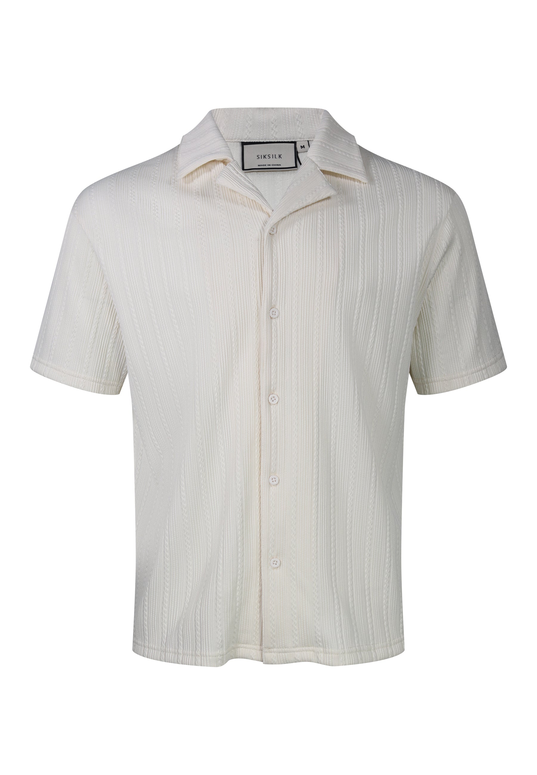 Textured Shirt in Ecru Hemden SikSilk