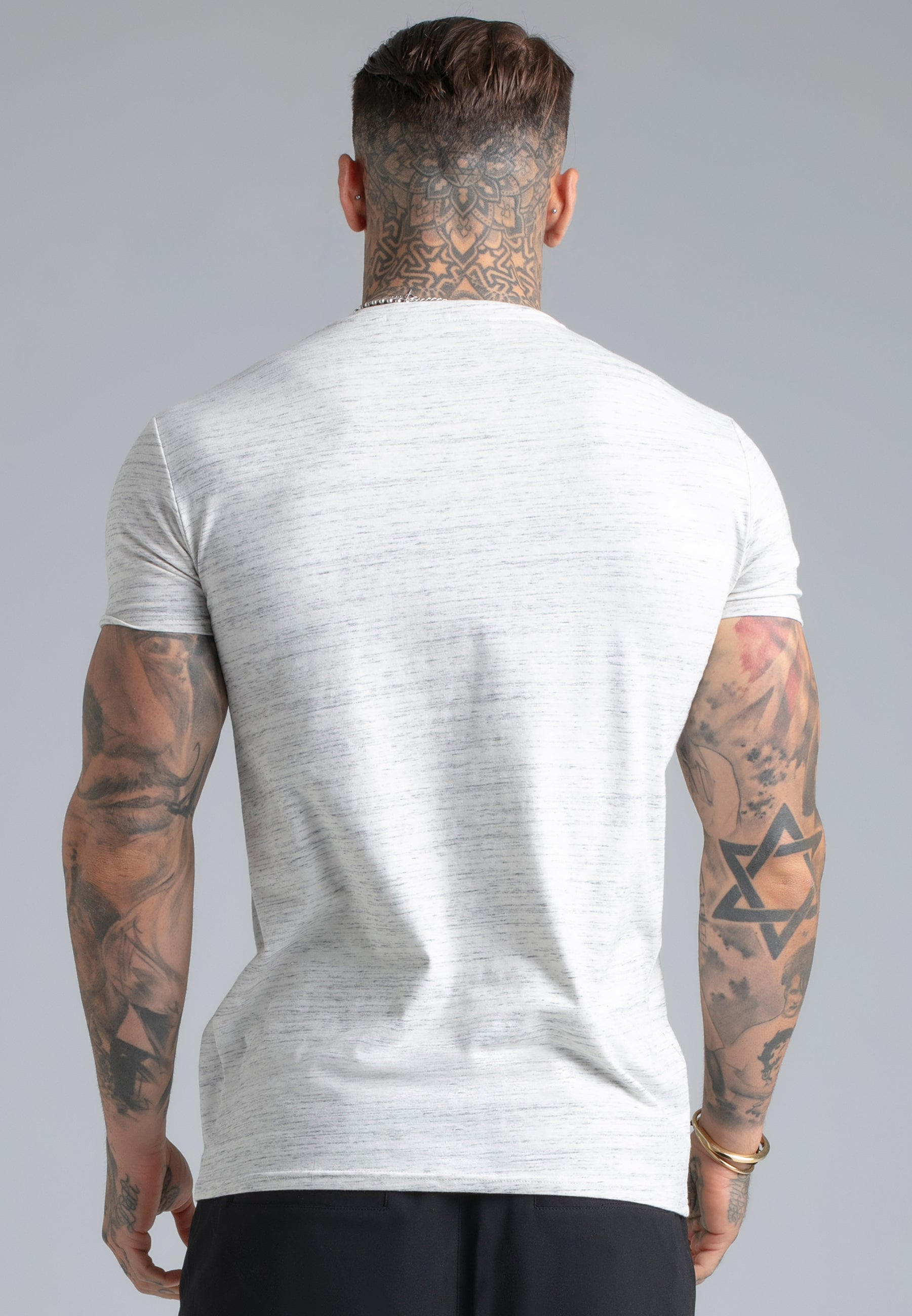 Marl T-Shirt in White T-Shirts SikSilk