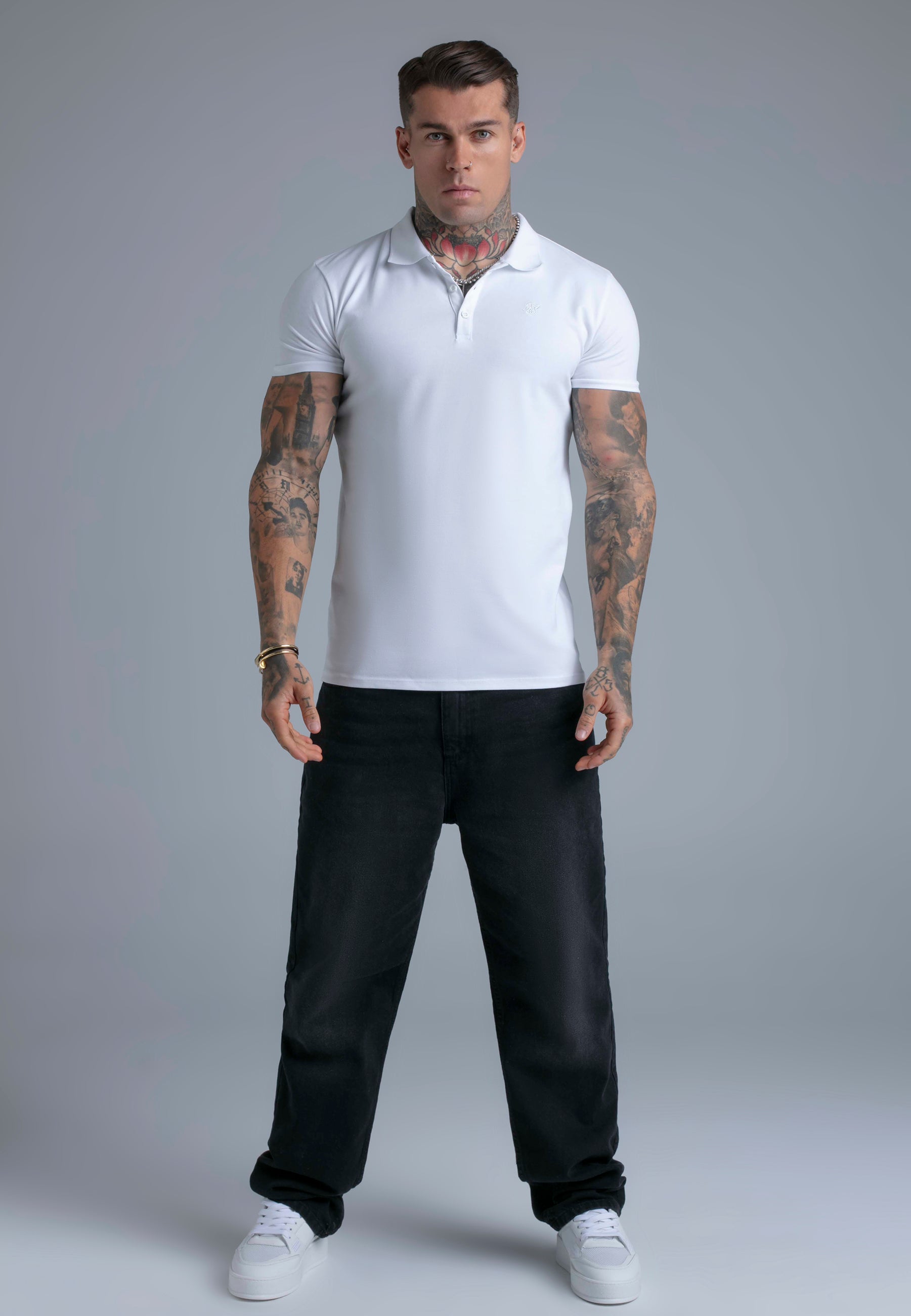Polo T-Shirt in White T-Shirts SikSilk