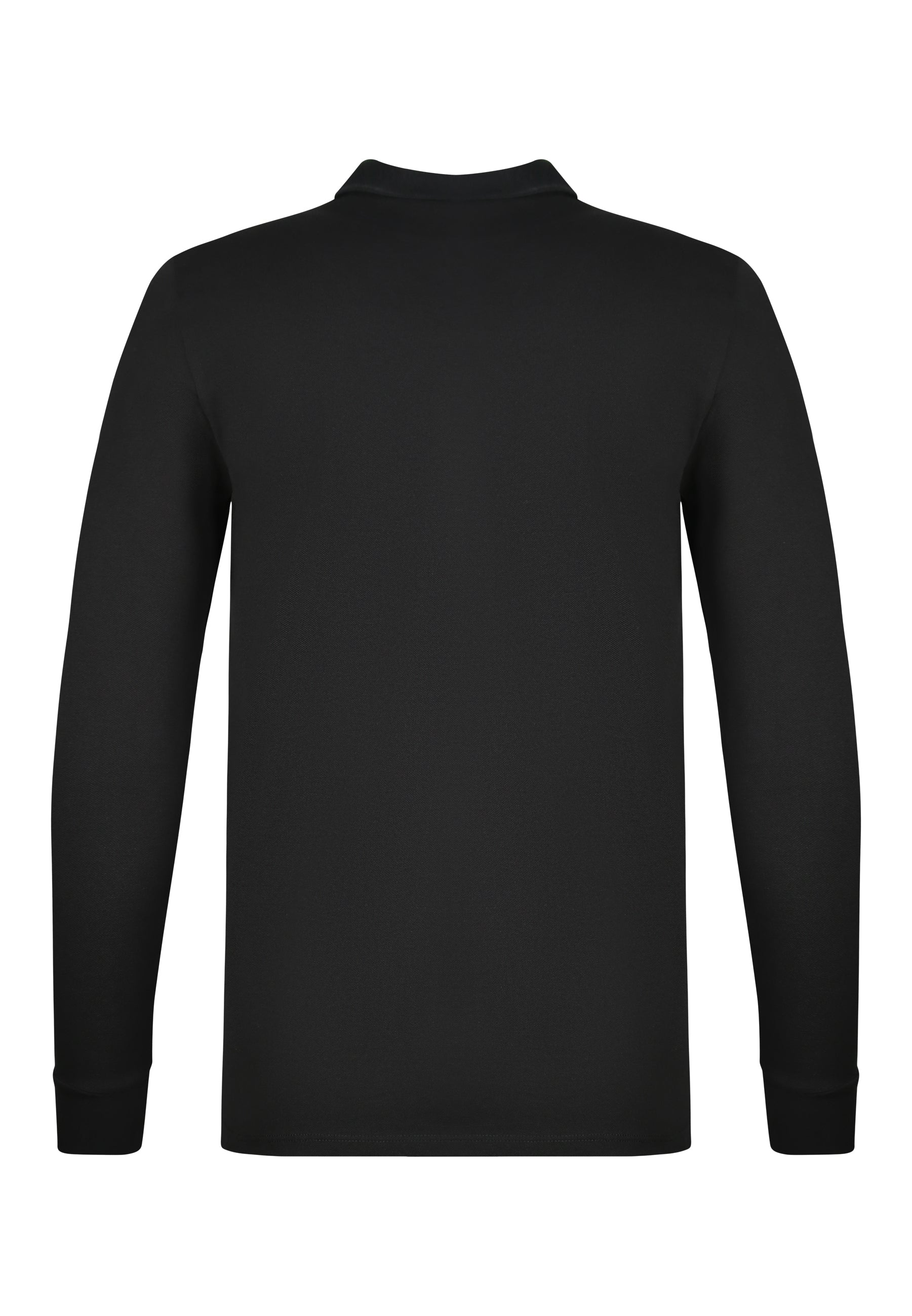 LS Button Polo in Black T-Shirts SikSilk