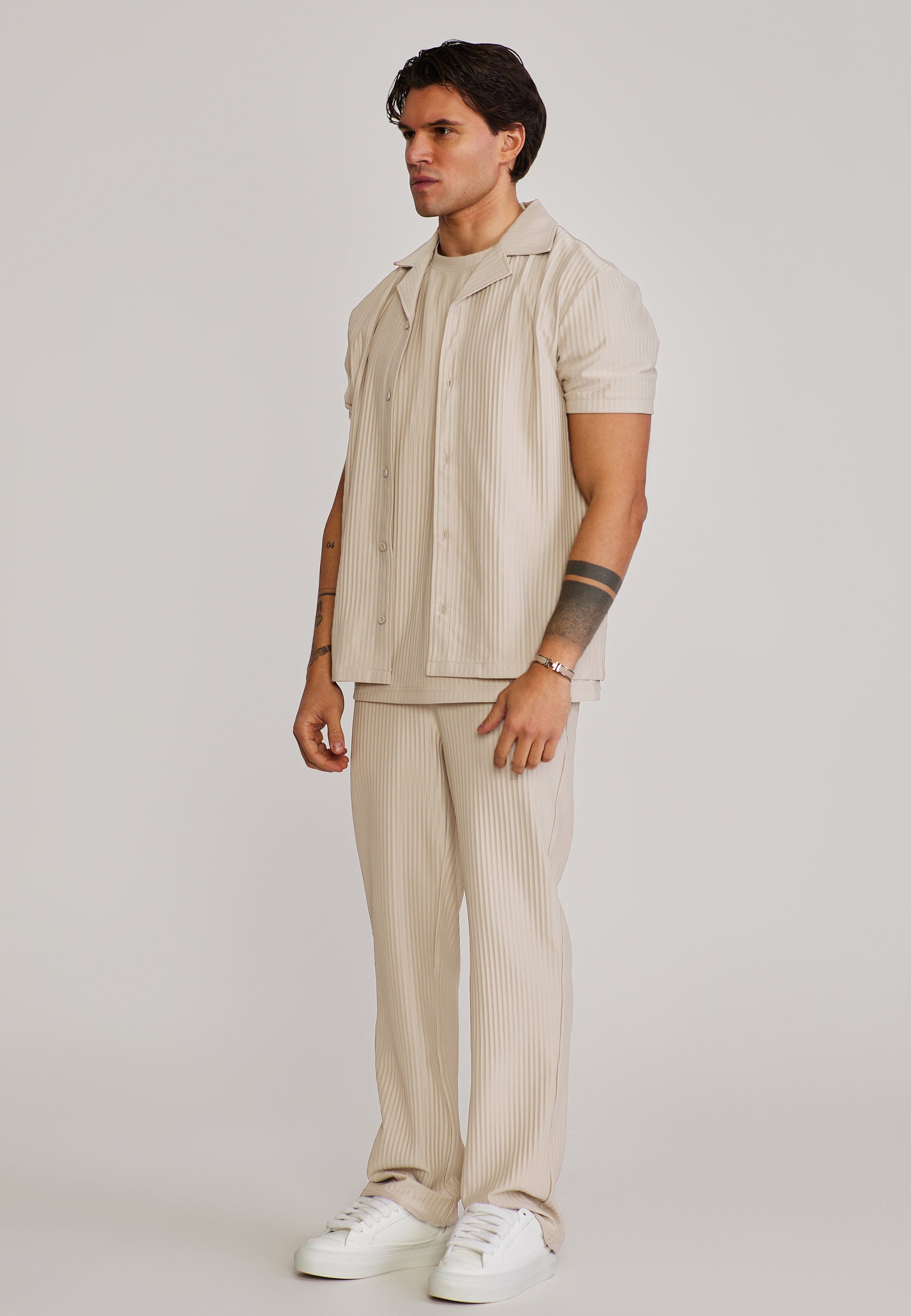 Plisse Shirt in Ecru Hemden SikSilk