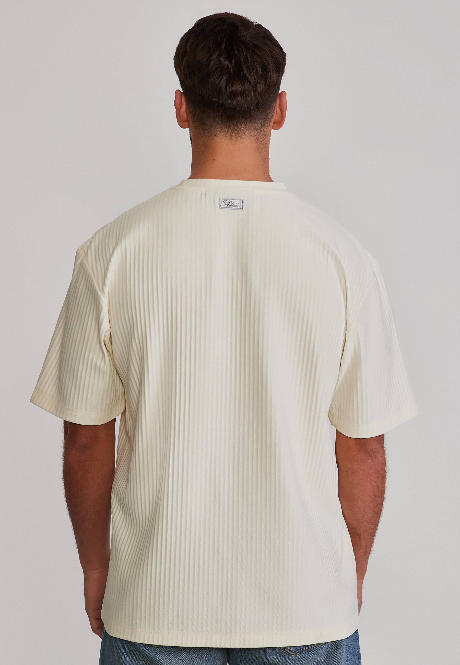 Plisse T-Shirt in Ecru T-Shirts SikSilk