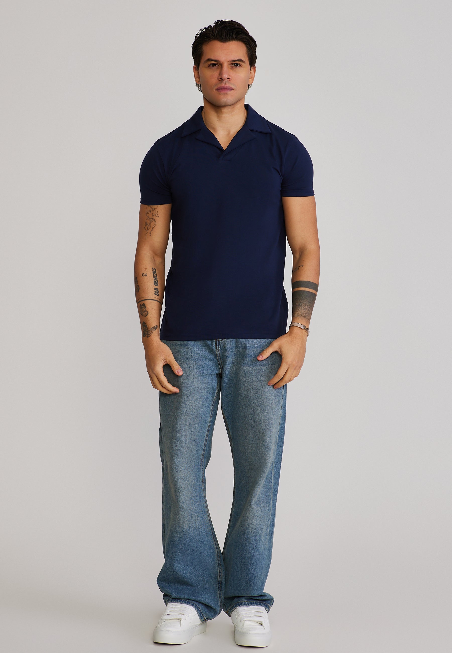 Revere Polo in Navy T-Shirts SikSilk