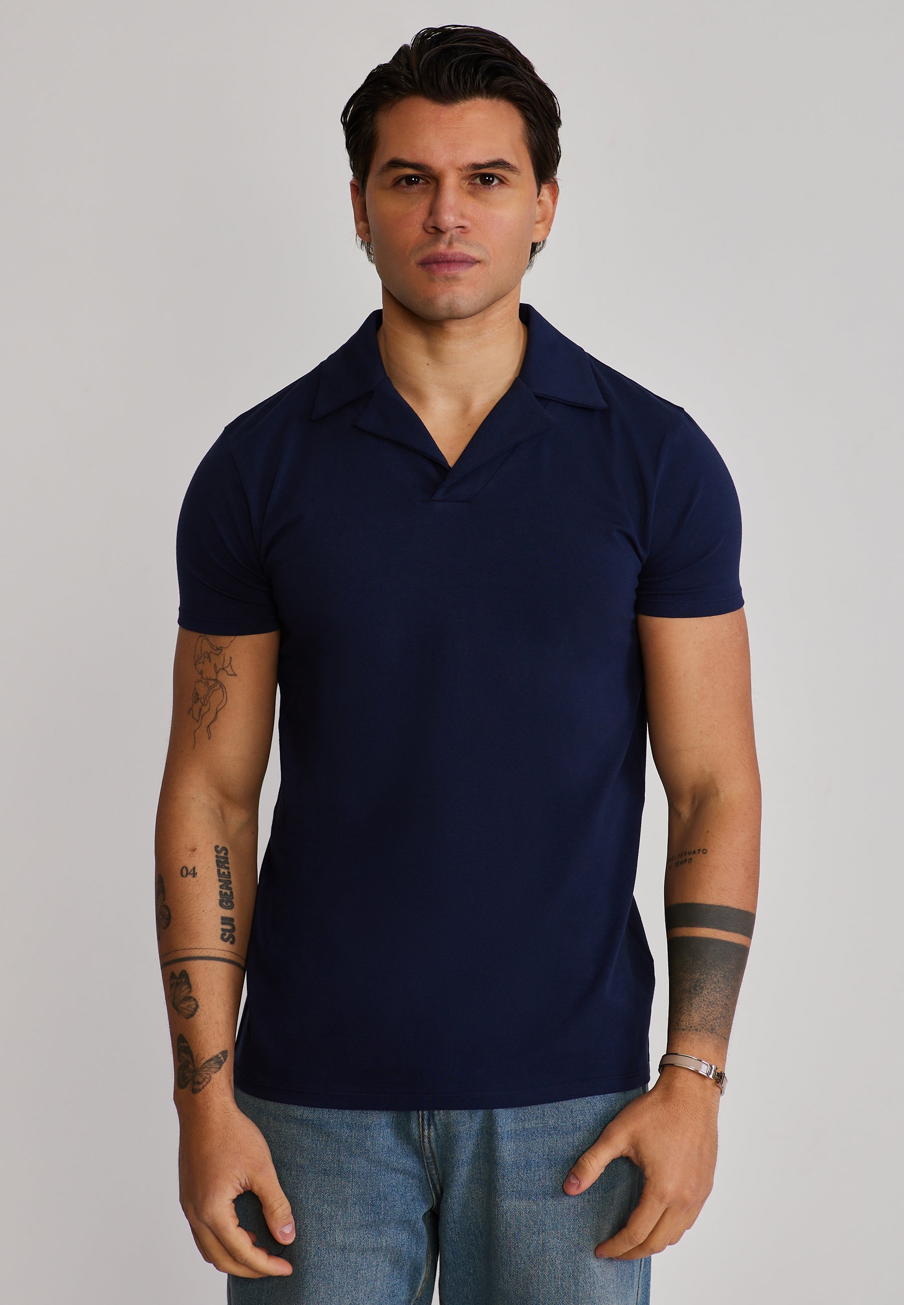 Revere Polo in Navy T-Shirts SikSilk