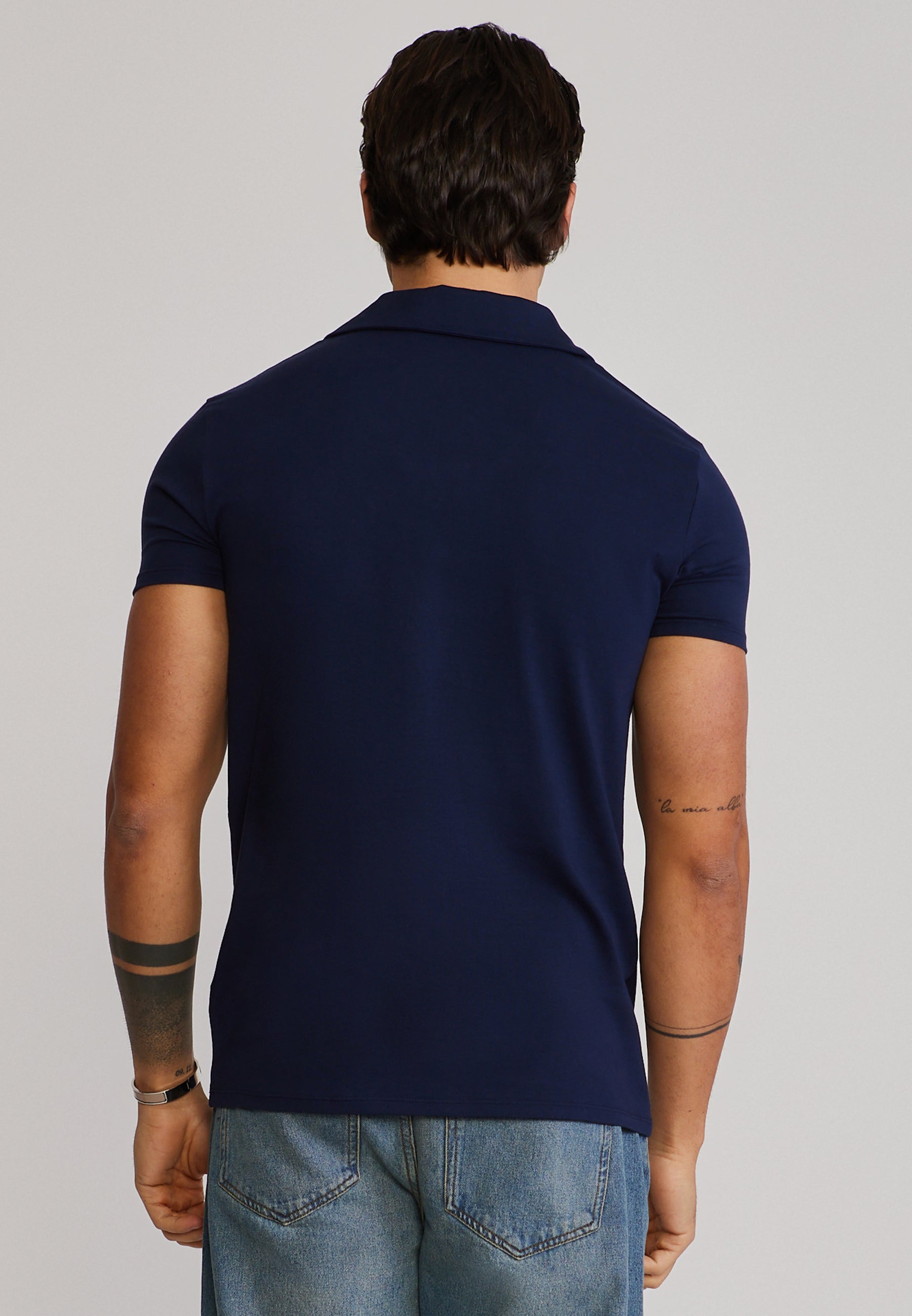 Revere Polo in Navy T-Shirts SikSilk