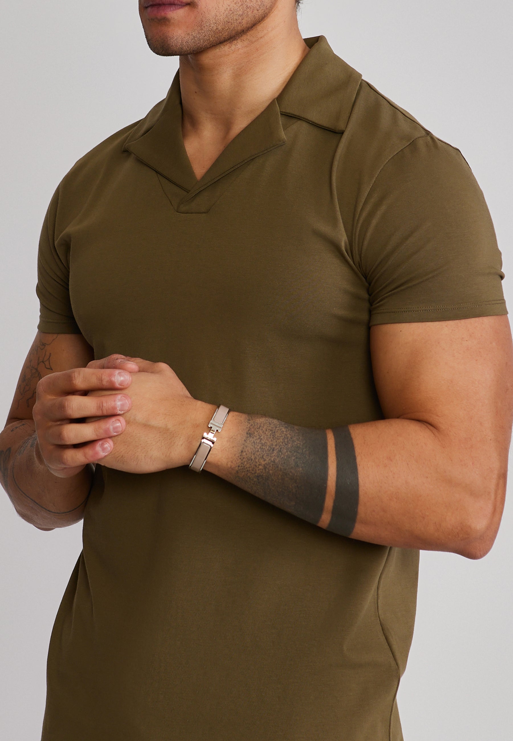Revere Polo in Khaki Green T-Shirts SikSilk
