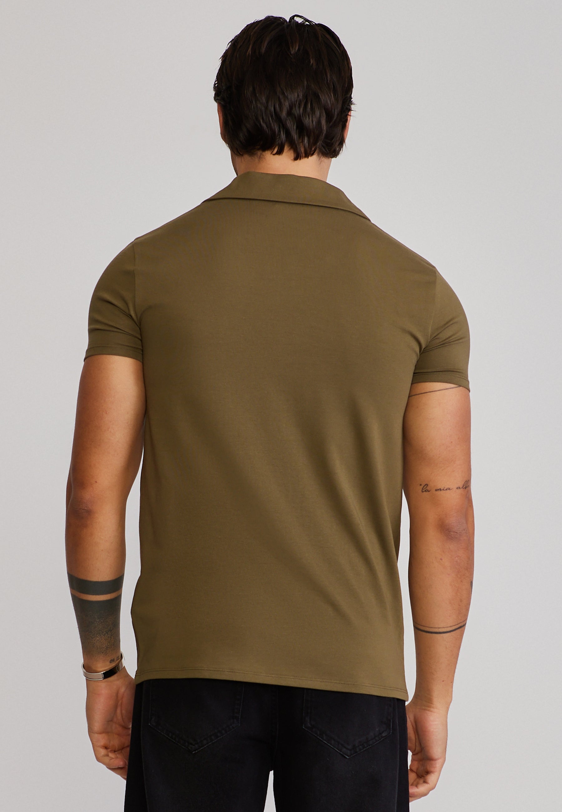 Revere Polo in Khaki Green T-Shirts SikSilk