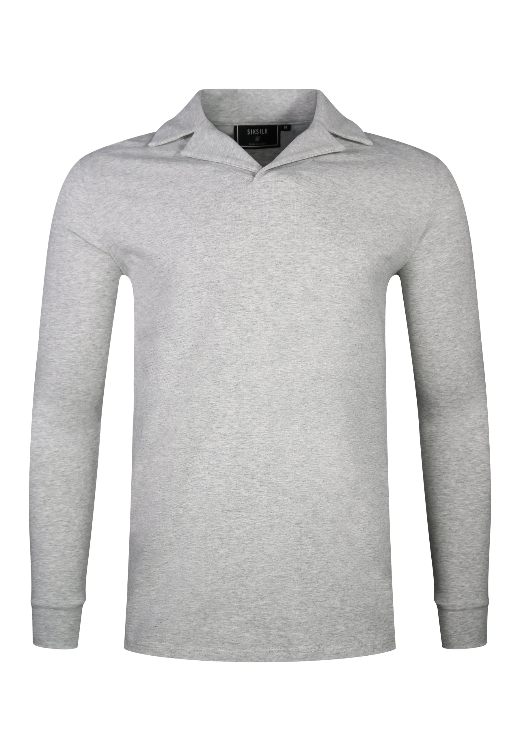 LS Revere Polo in Grey Marl T-Shirts SikSilk