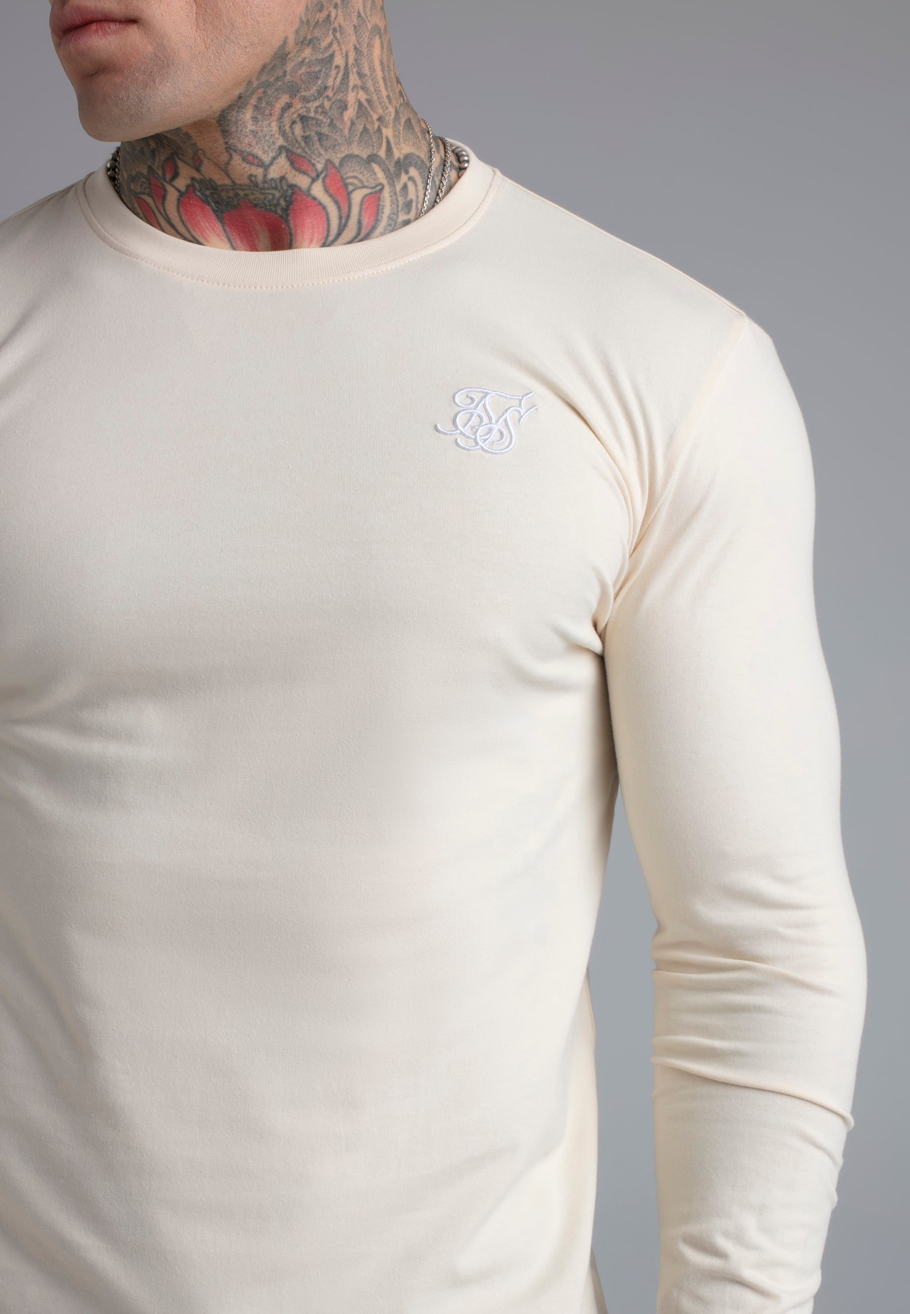 Essentials LS T-Shirt in Ecru T-Shirts SikSilk