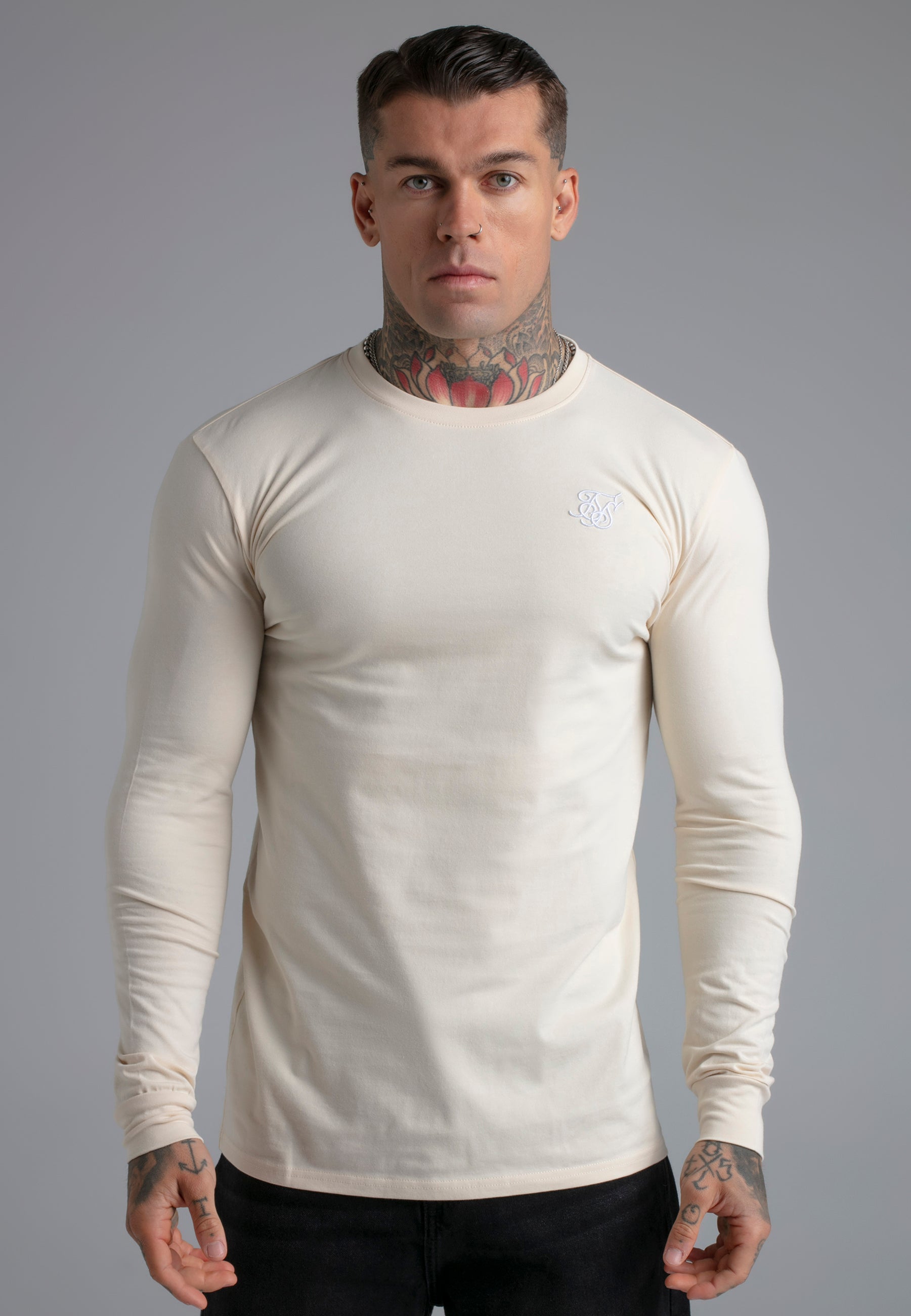 Essentials LS T-Shirt in Ecru T-Shirts SikSilk
