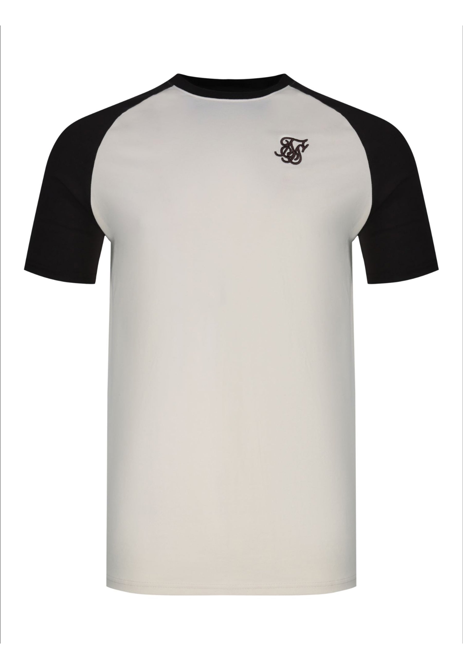 Raglan T-Shirt in White-Brown T-Shirts SikSilk