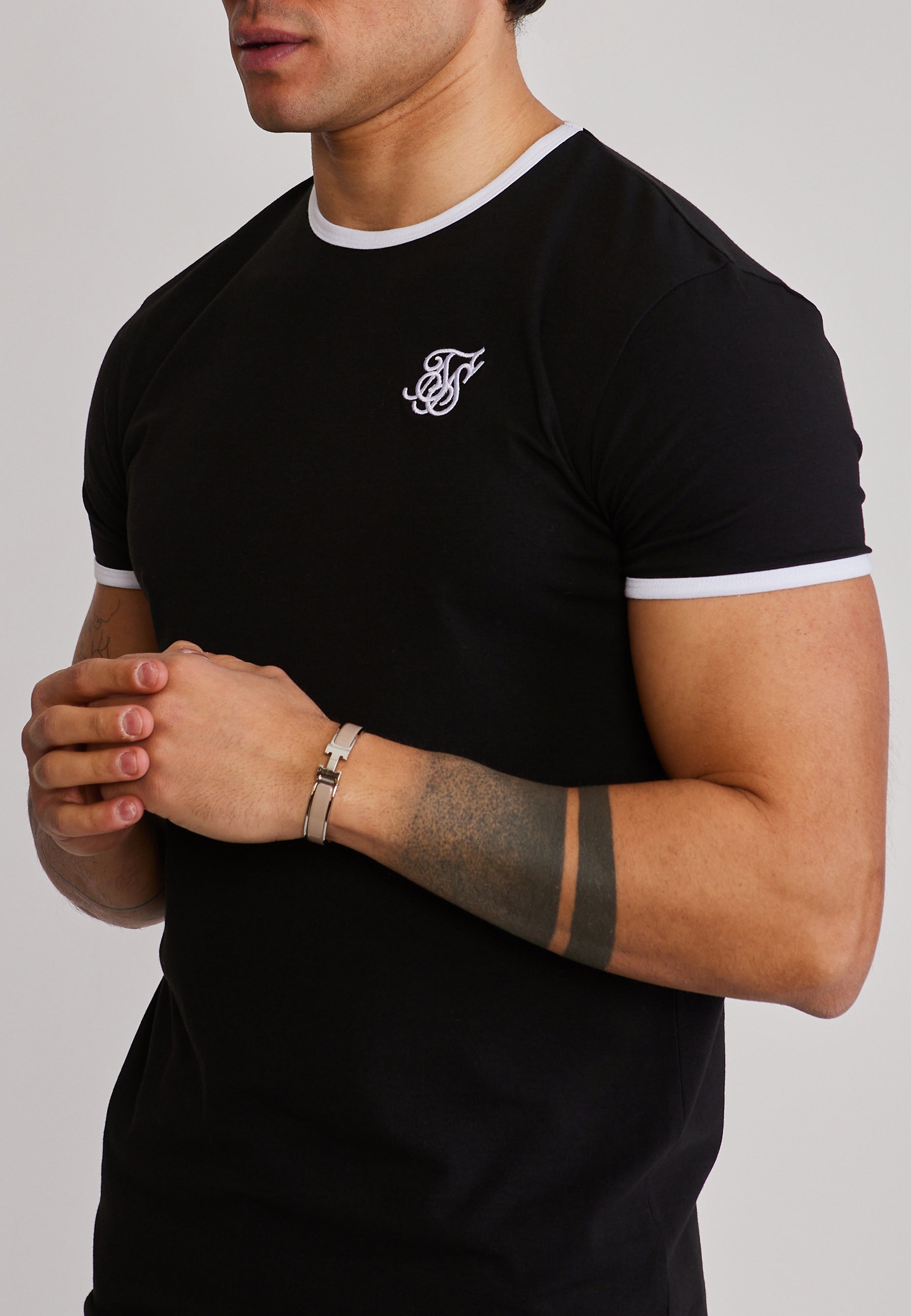 Ringer T-Shirt in Black-White T-Shirts SikSilk