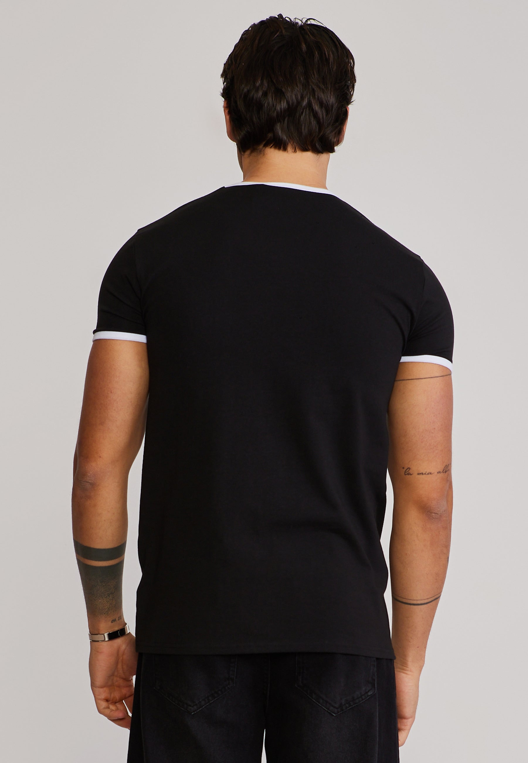 Ringer T-Shirt in Black-White T-Shirts SikSilk