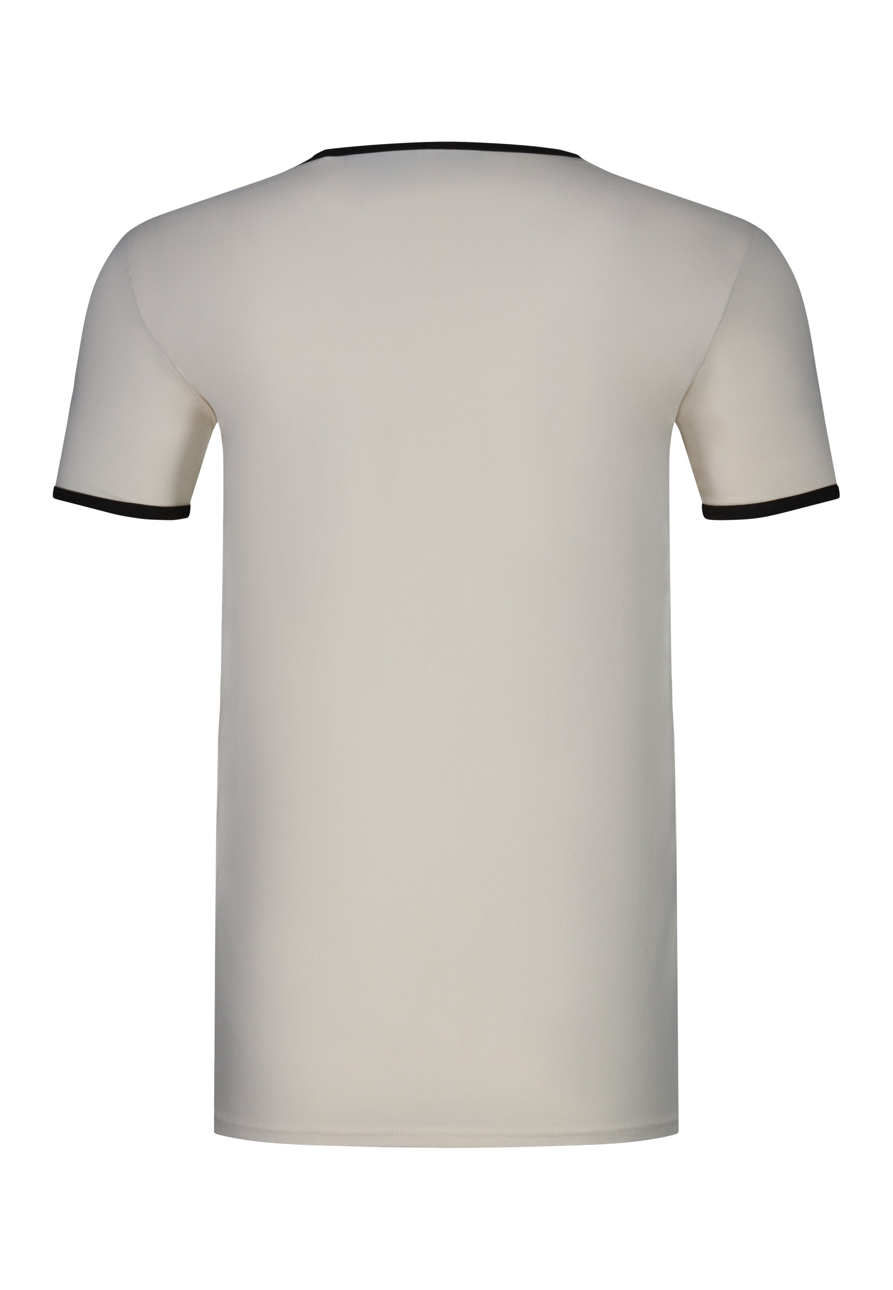 Ringer T-Shirt in Ecru-Brown T-Shirts SikSilk