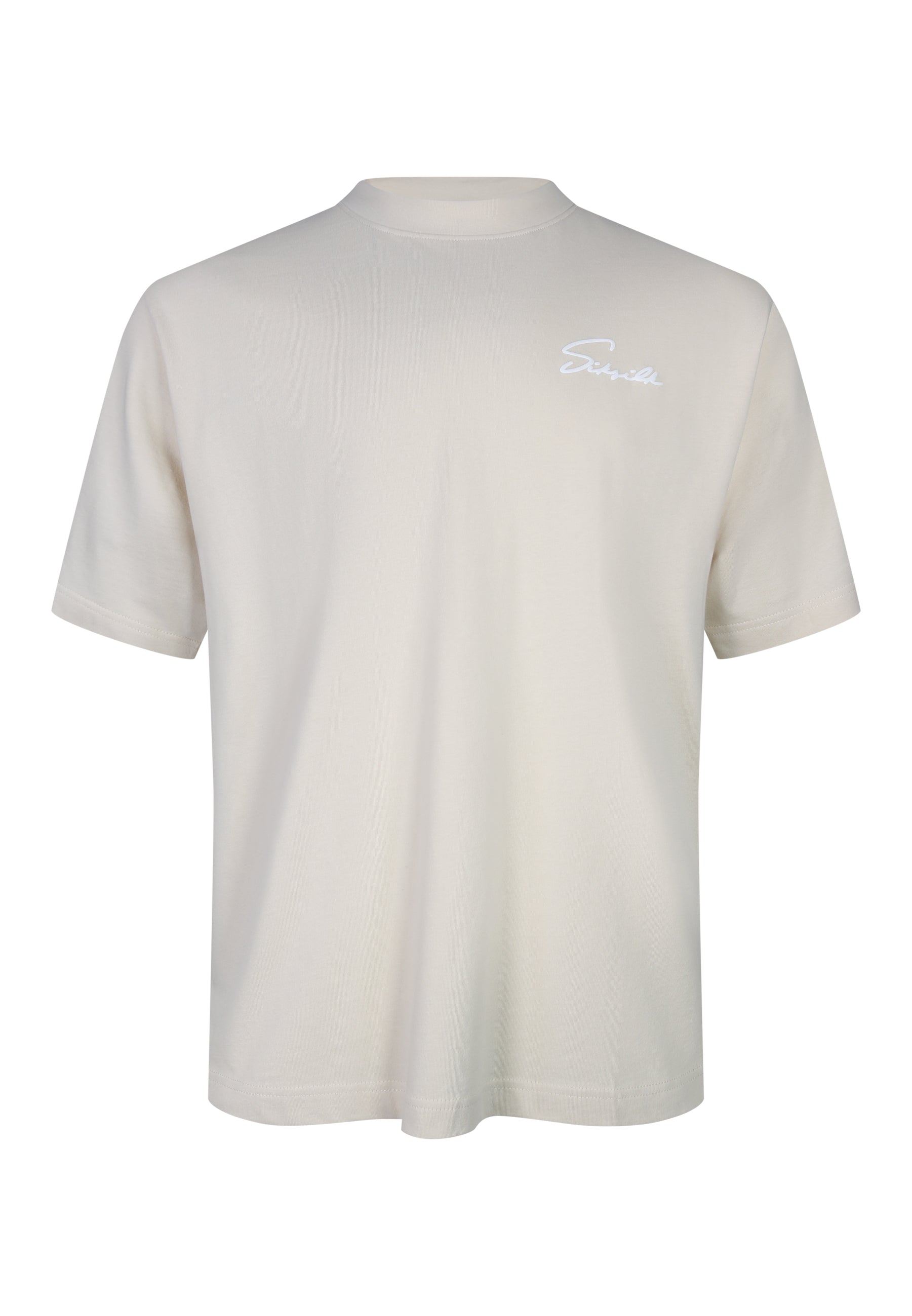 Script T-Shirt in Ecru T-Shirts SikSilk