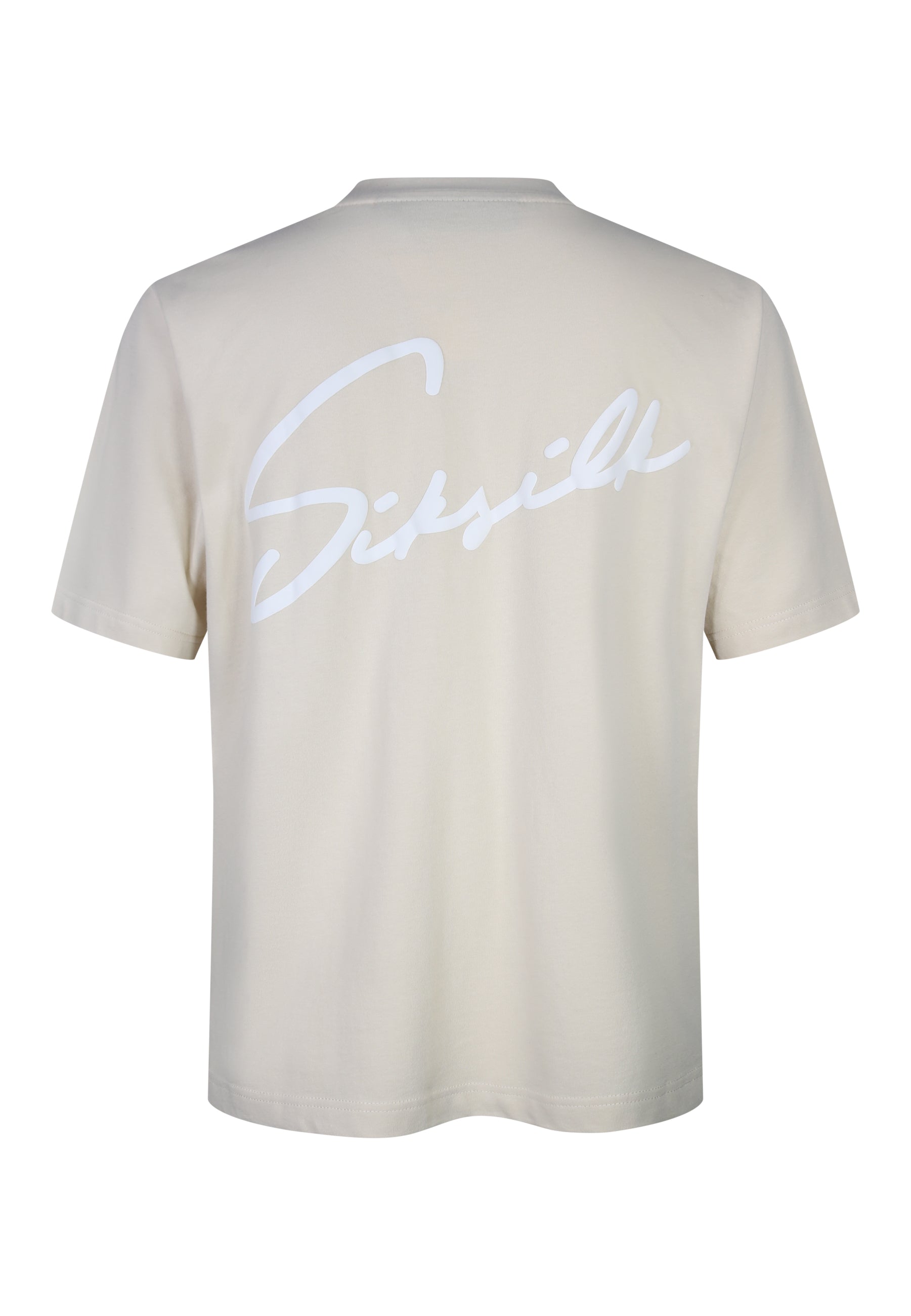 Script T-Shirt in Ecru T-Shirts SikSilk