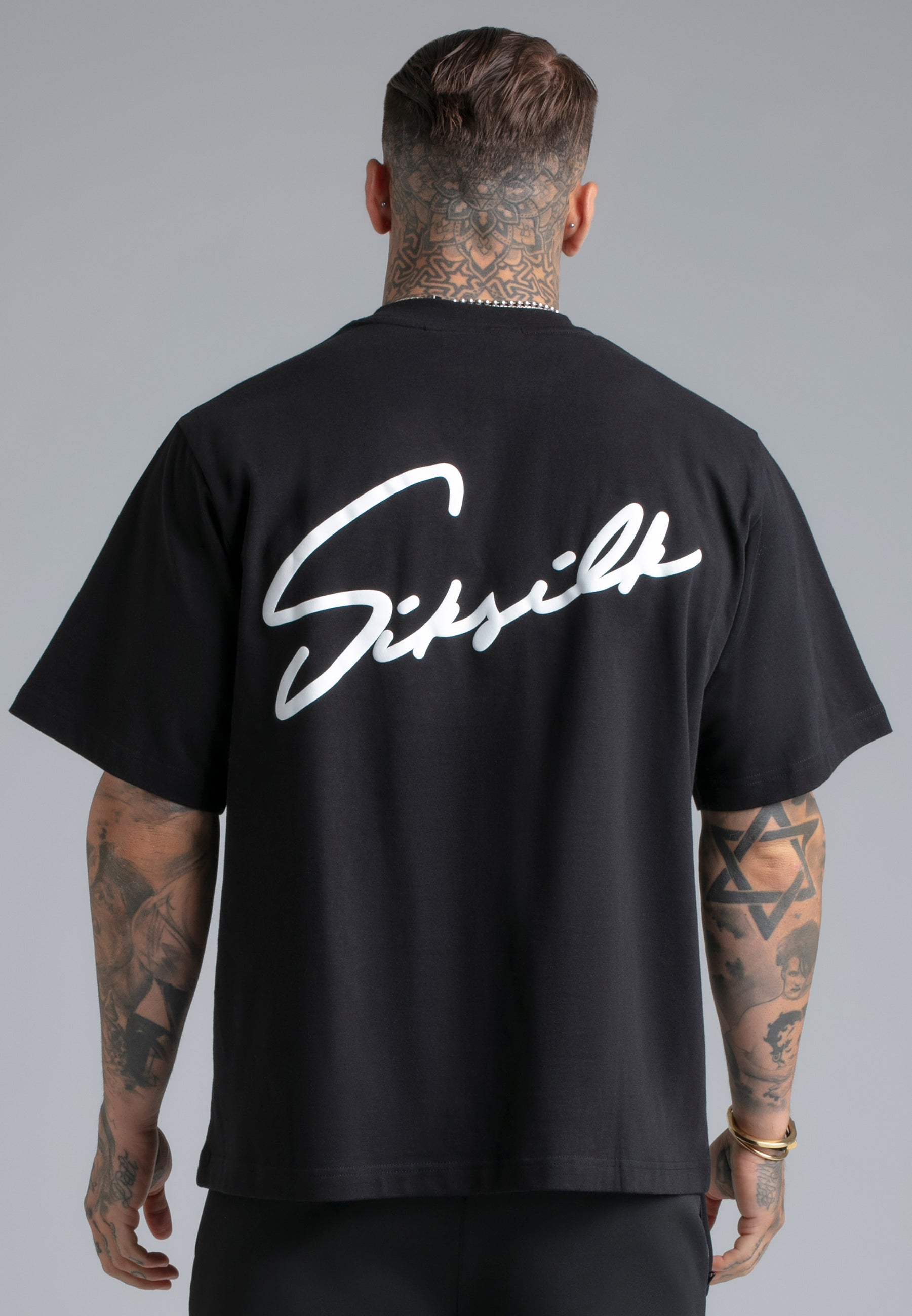 Script T-Shirt in Black T-Shirts SikSilk