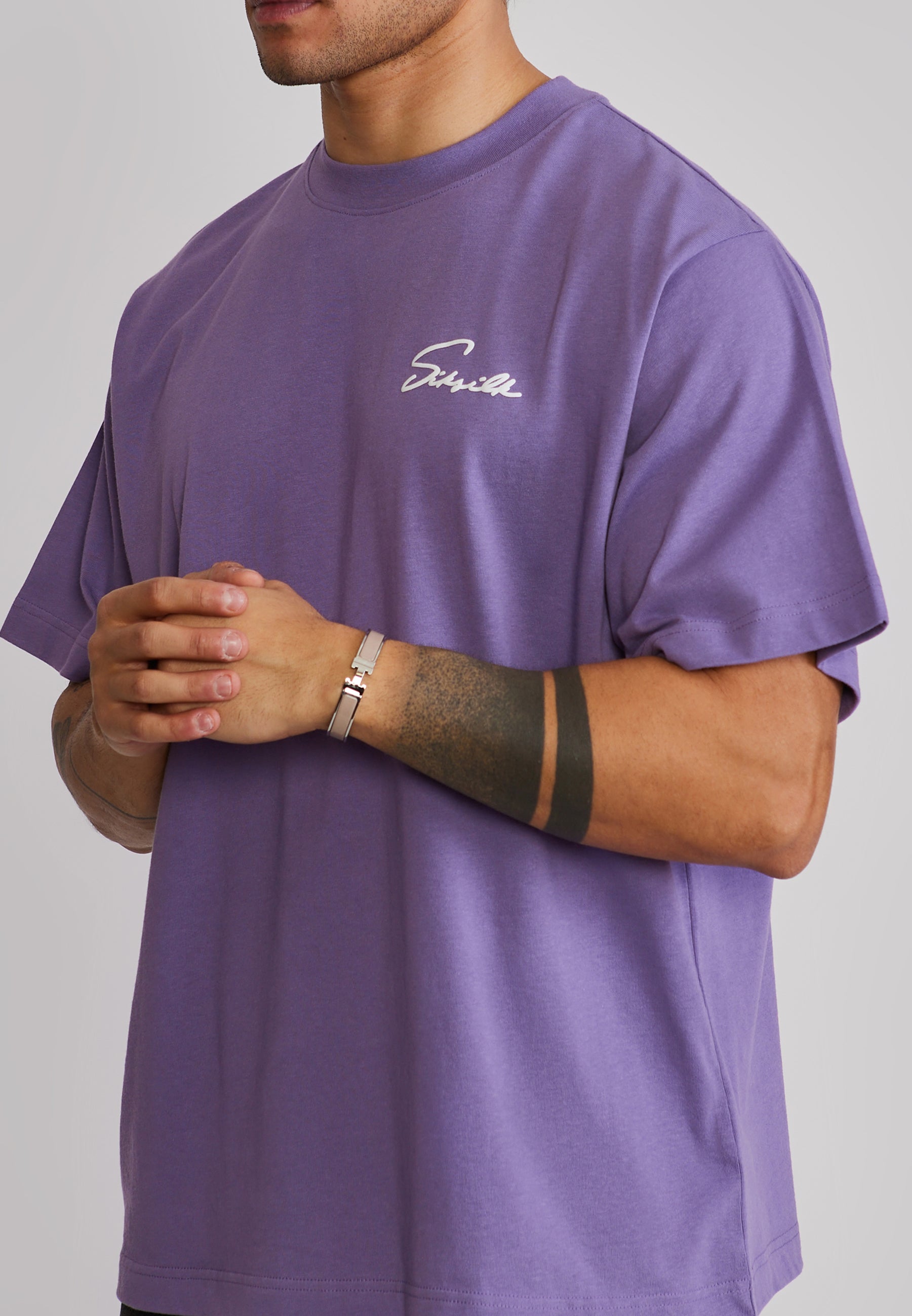 Script T-Shirt in Purple T-Shirts SikSilk